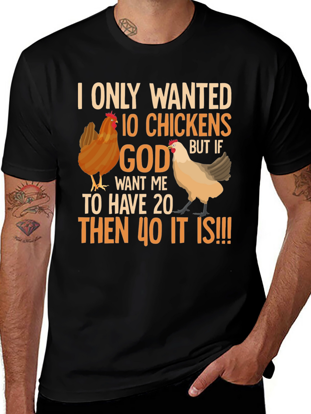 Funny Chicken Lover T-Shirt: 10 Chickens or 40!