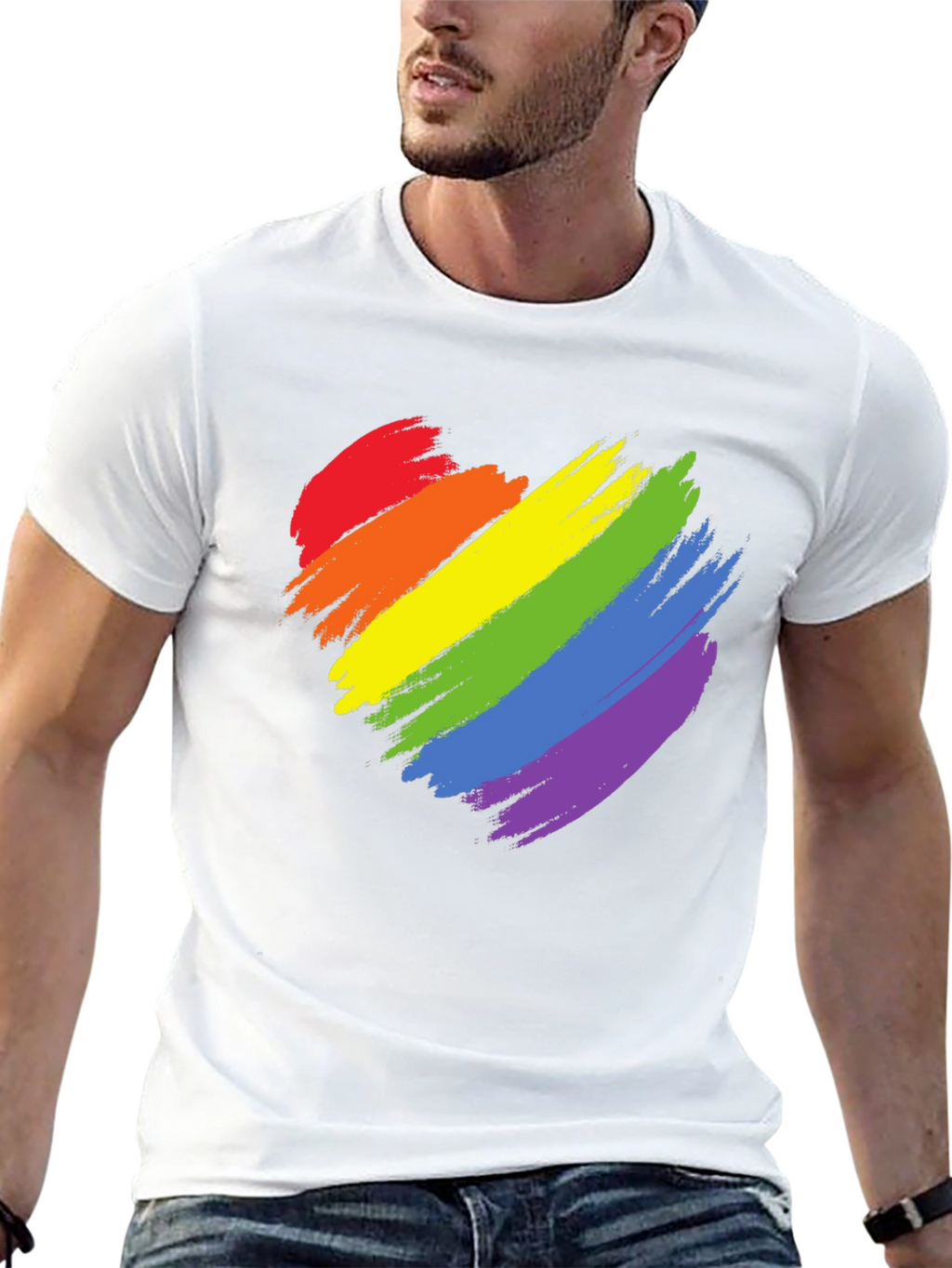 Pride Heart T-Shirt - Rainbow Love Tee