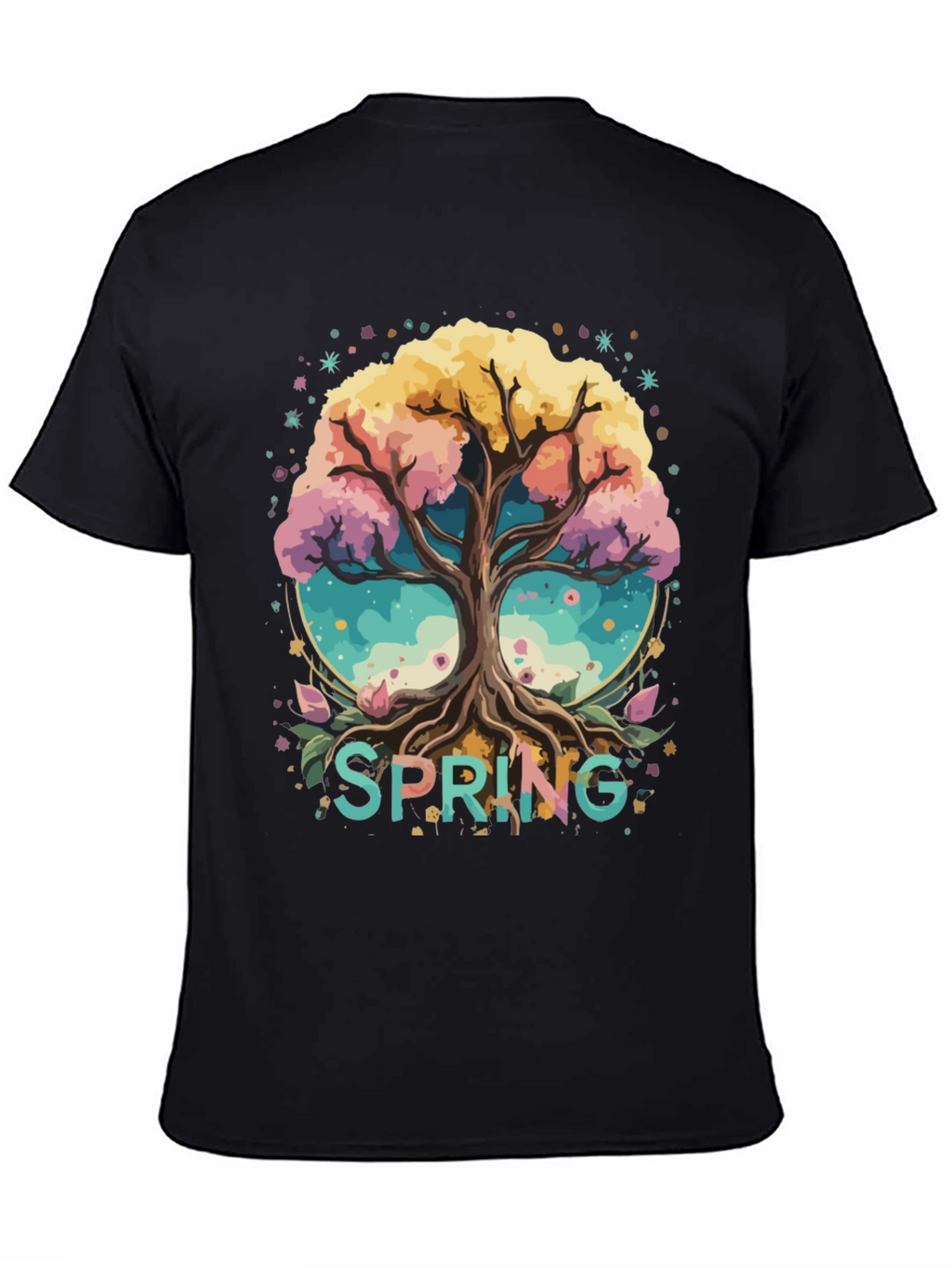 Spring Tree Graphic Tee - Black