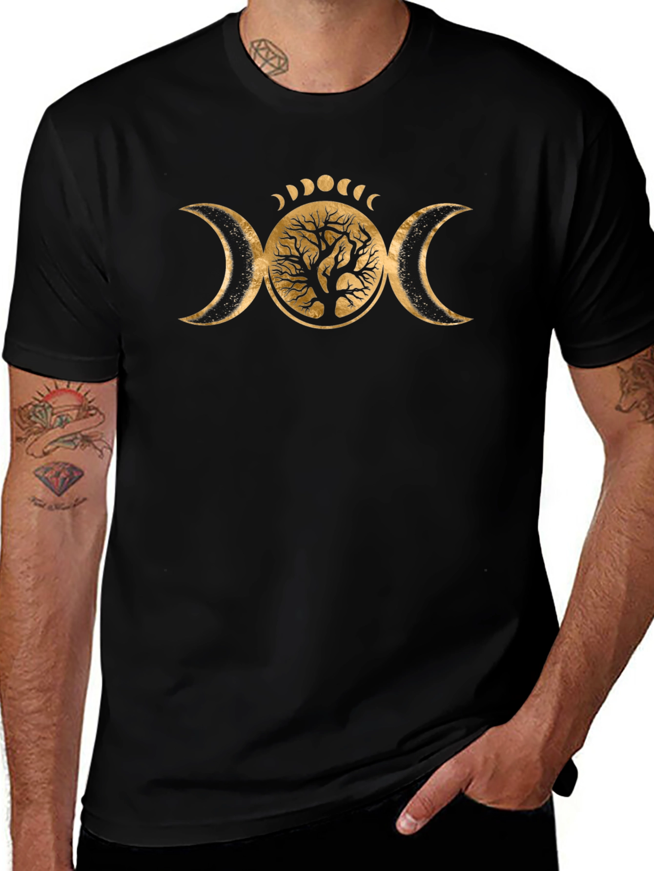 Triple Moon Goddess Tree of Life Graphic T-Shirt