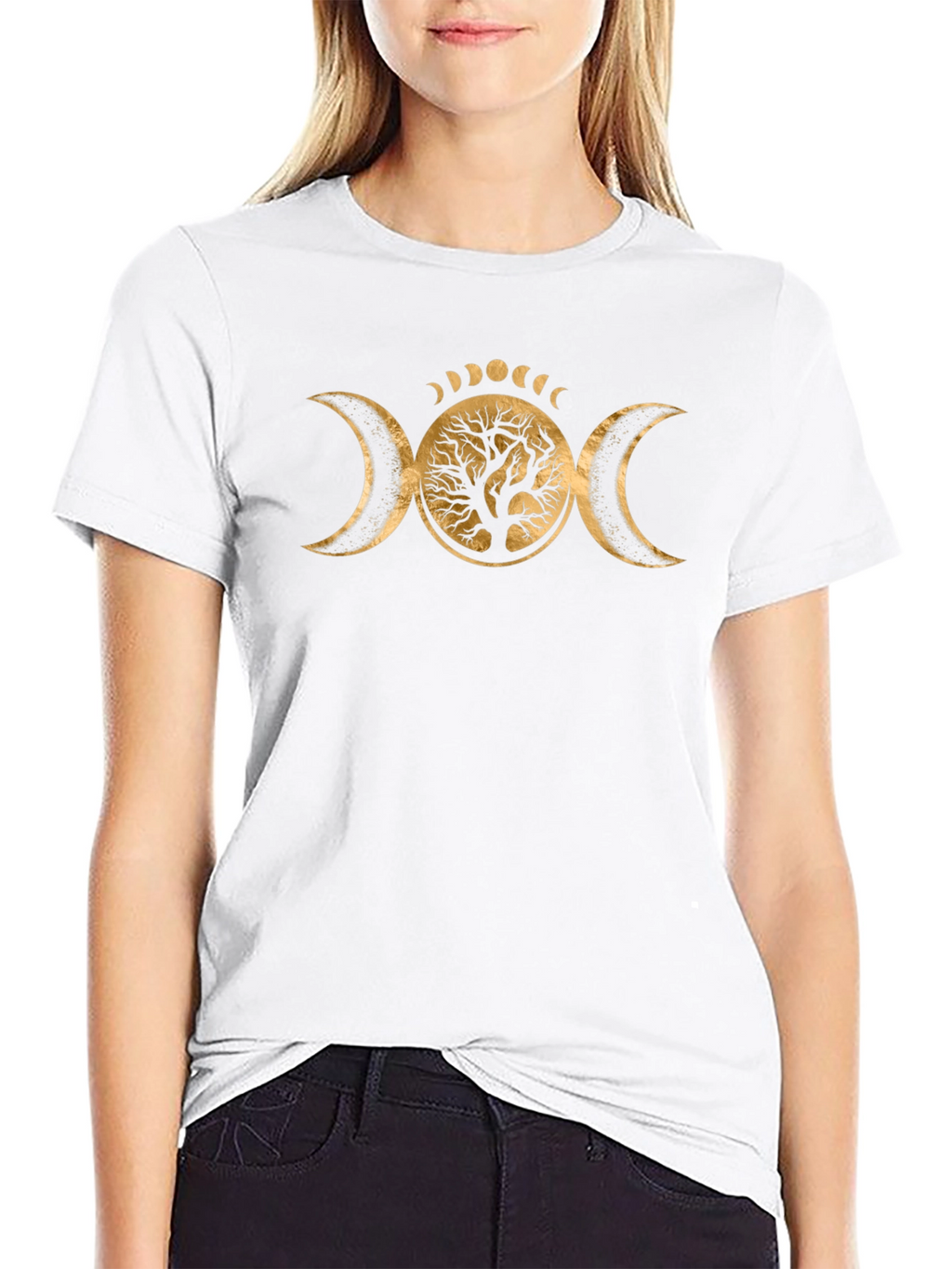 Triple Moon Goddess Tree of Life Graphic T-Shirt