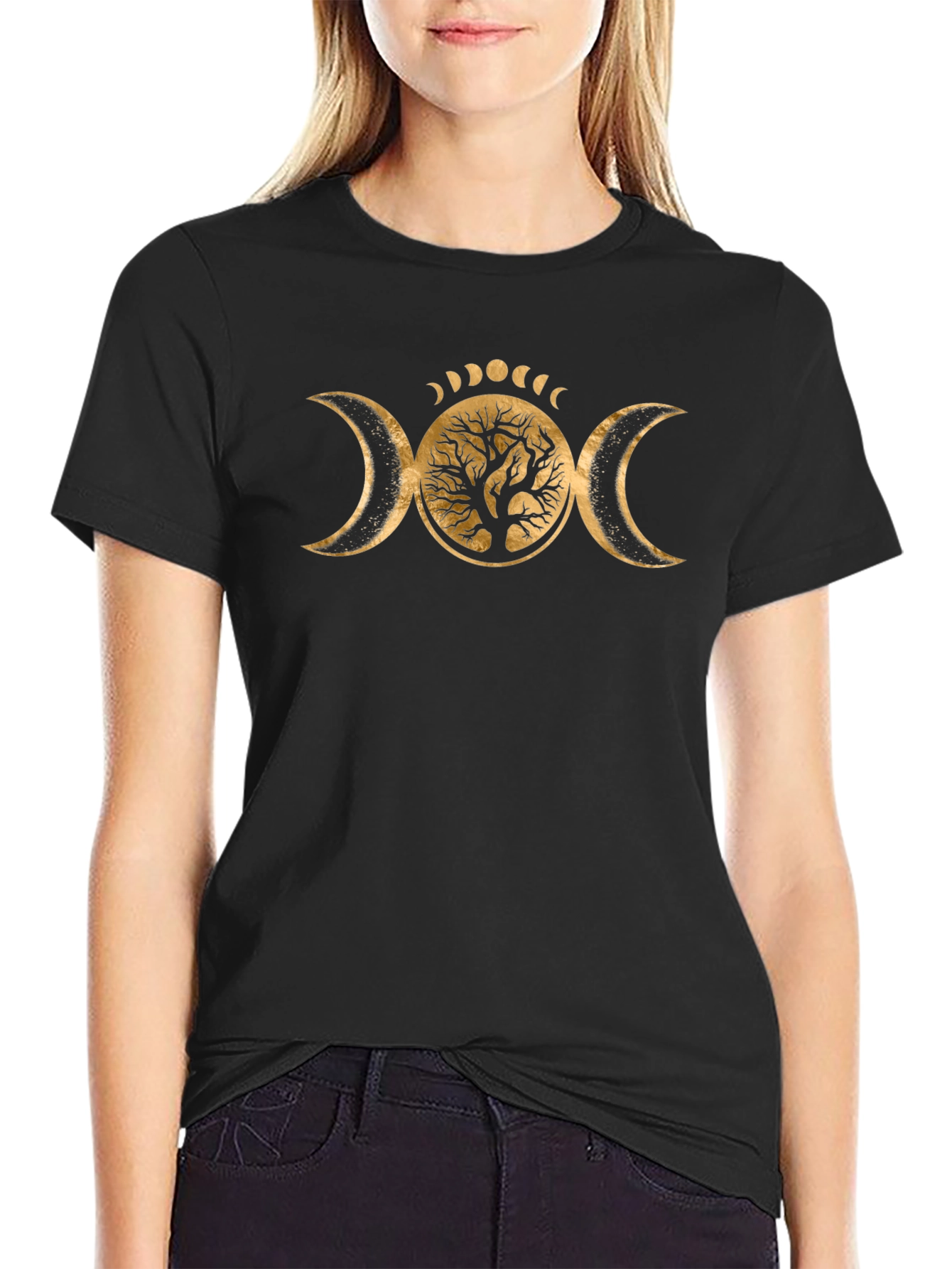 Triple Moon Goddess Tree of Life Graphic T-Shirt