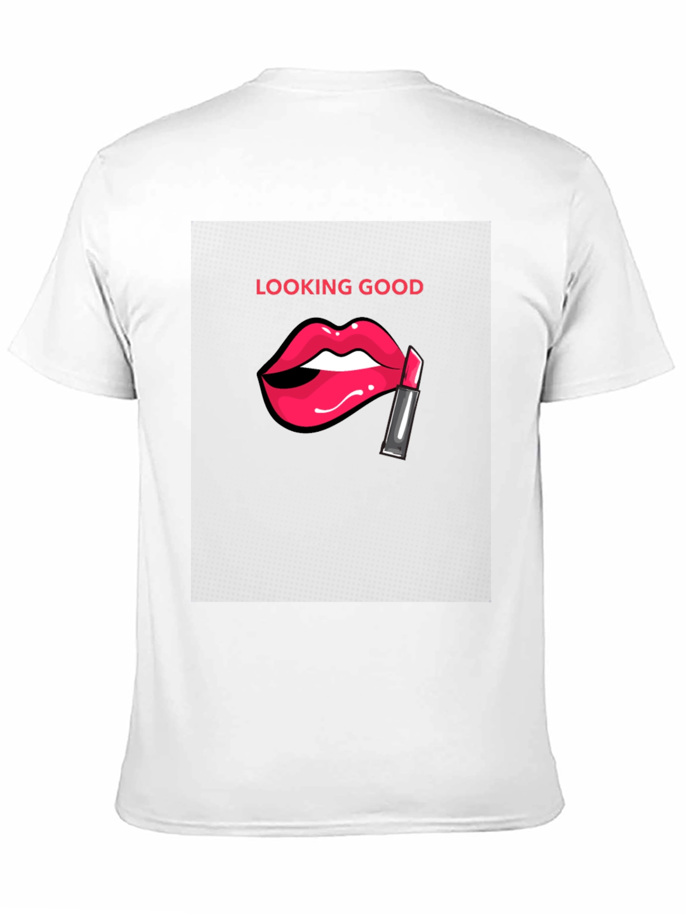 Looking Good Black T-Shirt with Lip Design