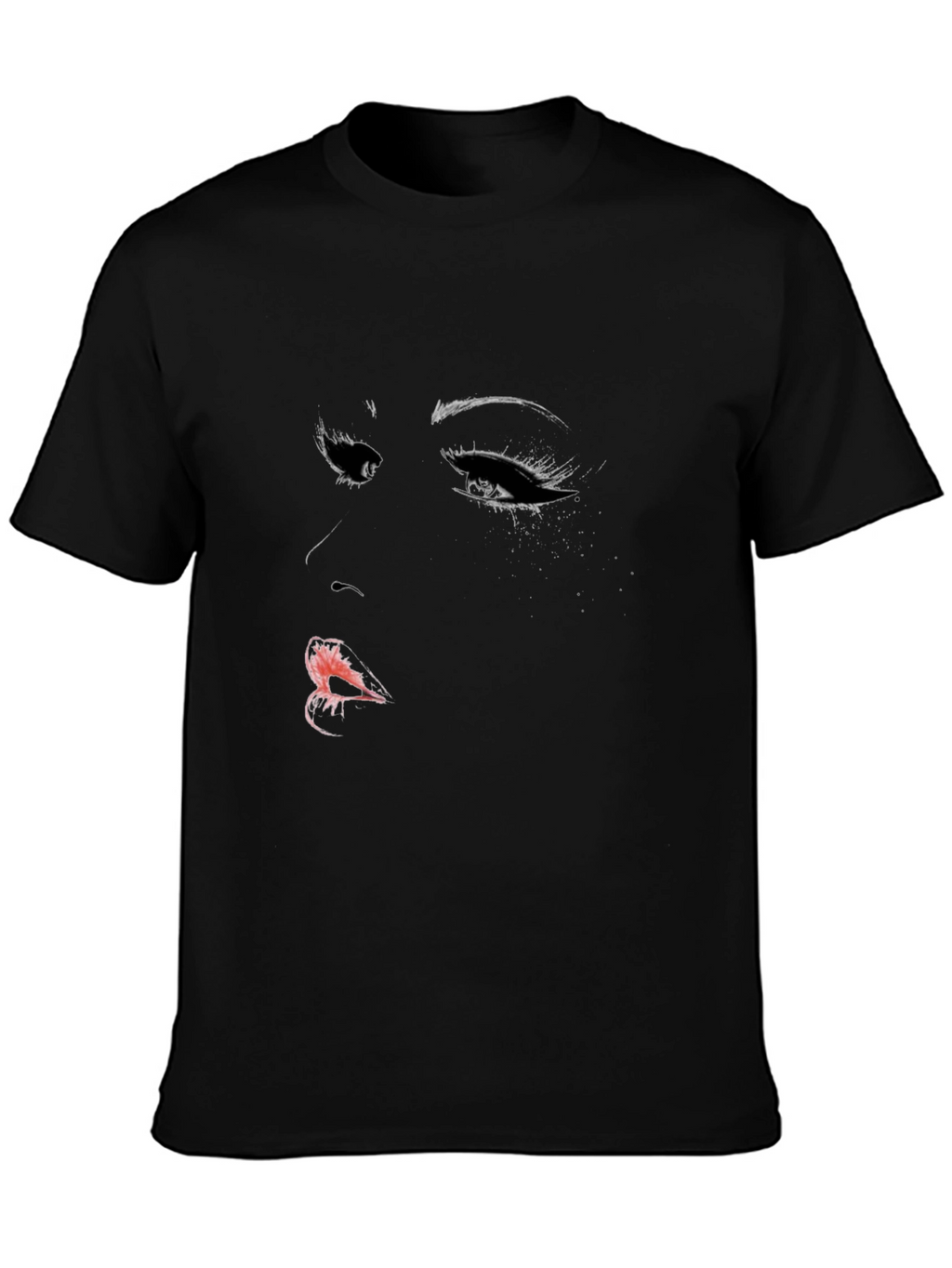 Womans Face Graphic Black T-Shirt
