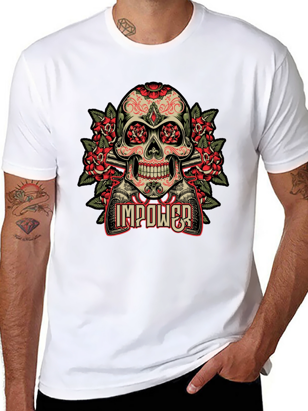 Skull & Roses Graphic T-Shirt - Empower Your Style