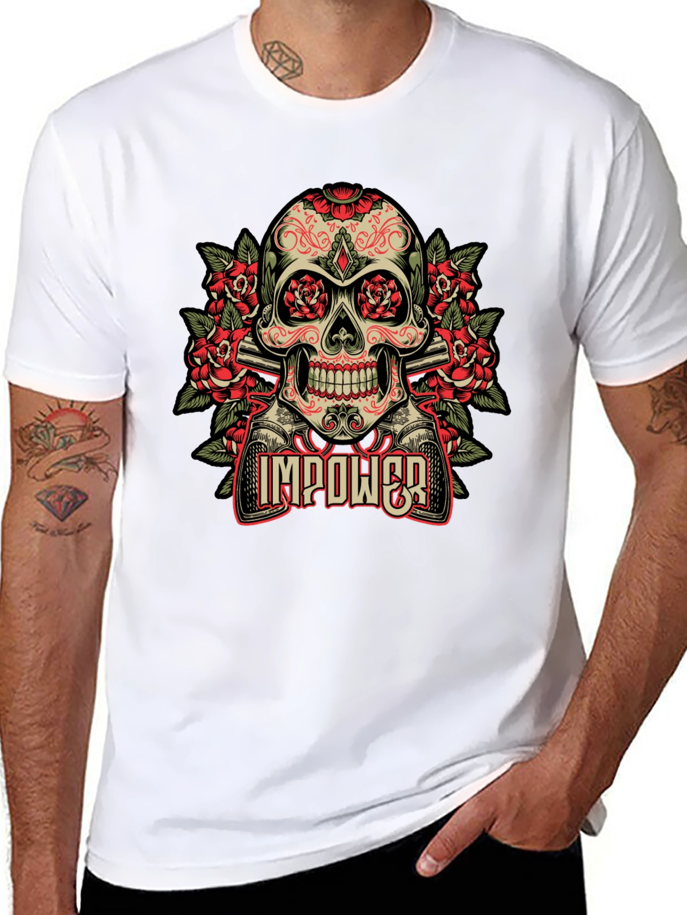 Skull & Roses Graphic T-Shirt - Empower Your Style