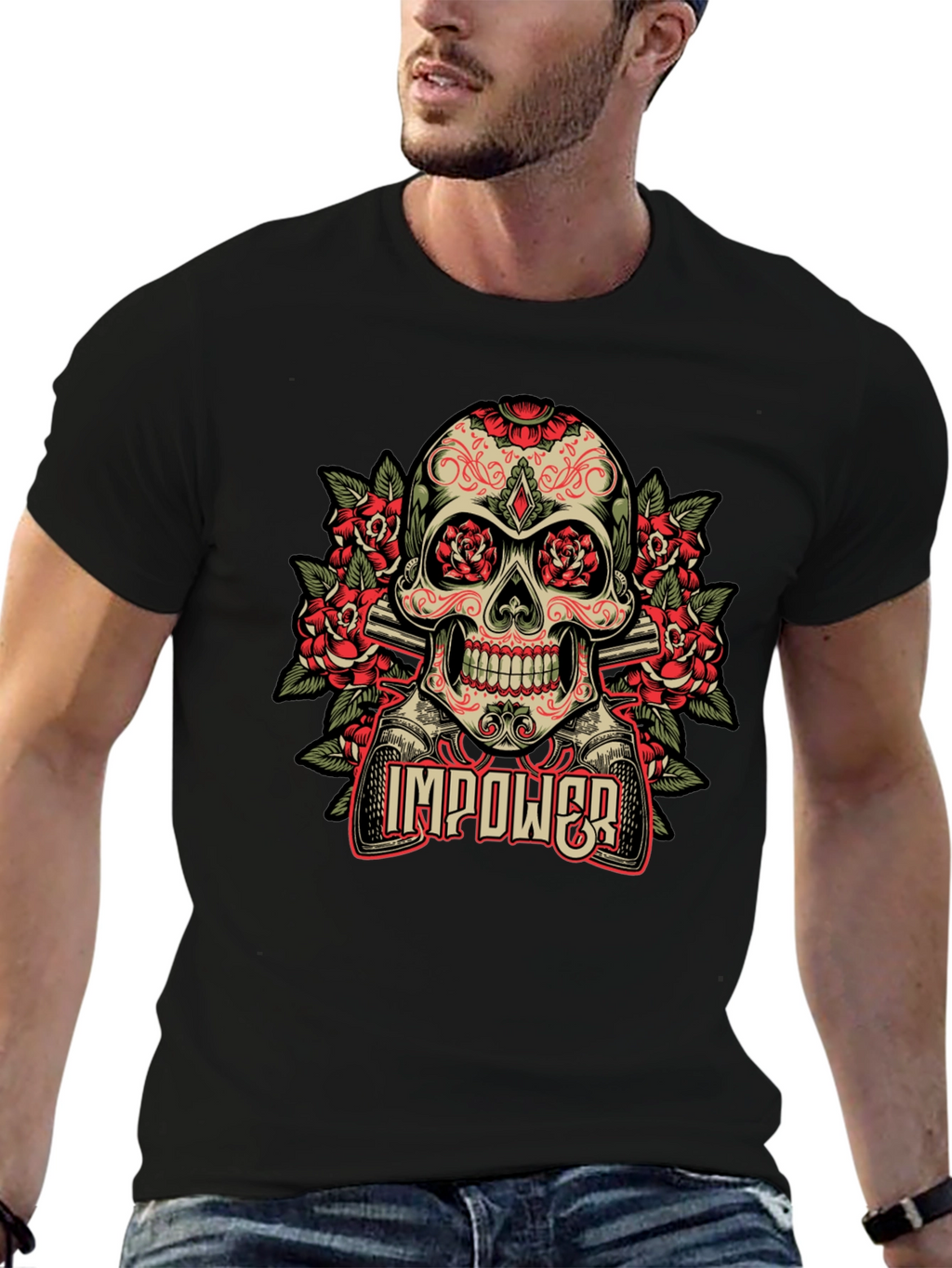 Skull & Roses Graphic T-Shirt - Empower Your Style