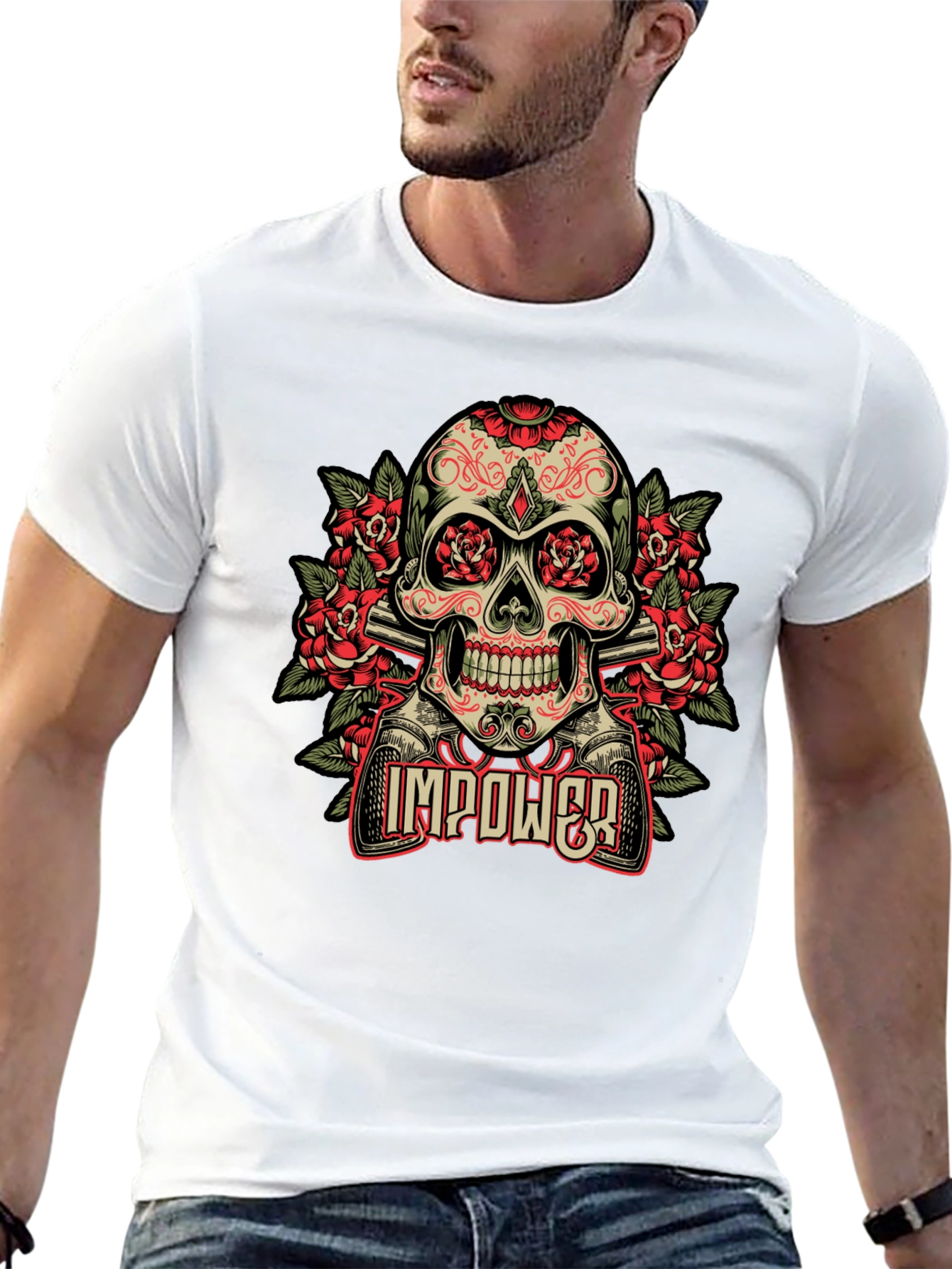 Skull & Roses Graphic T-Shirt - Empower Your Style
