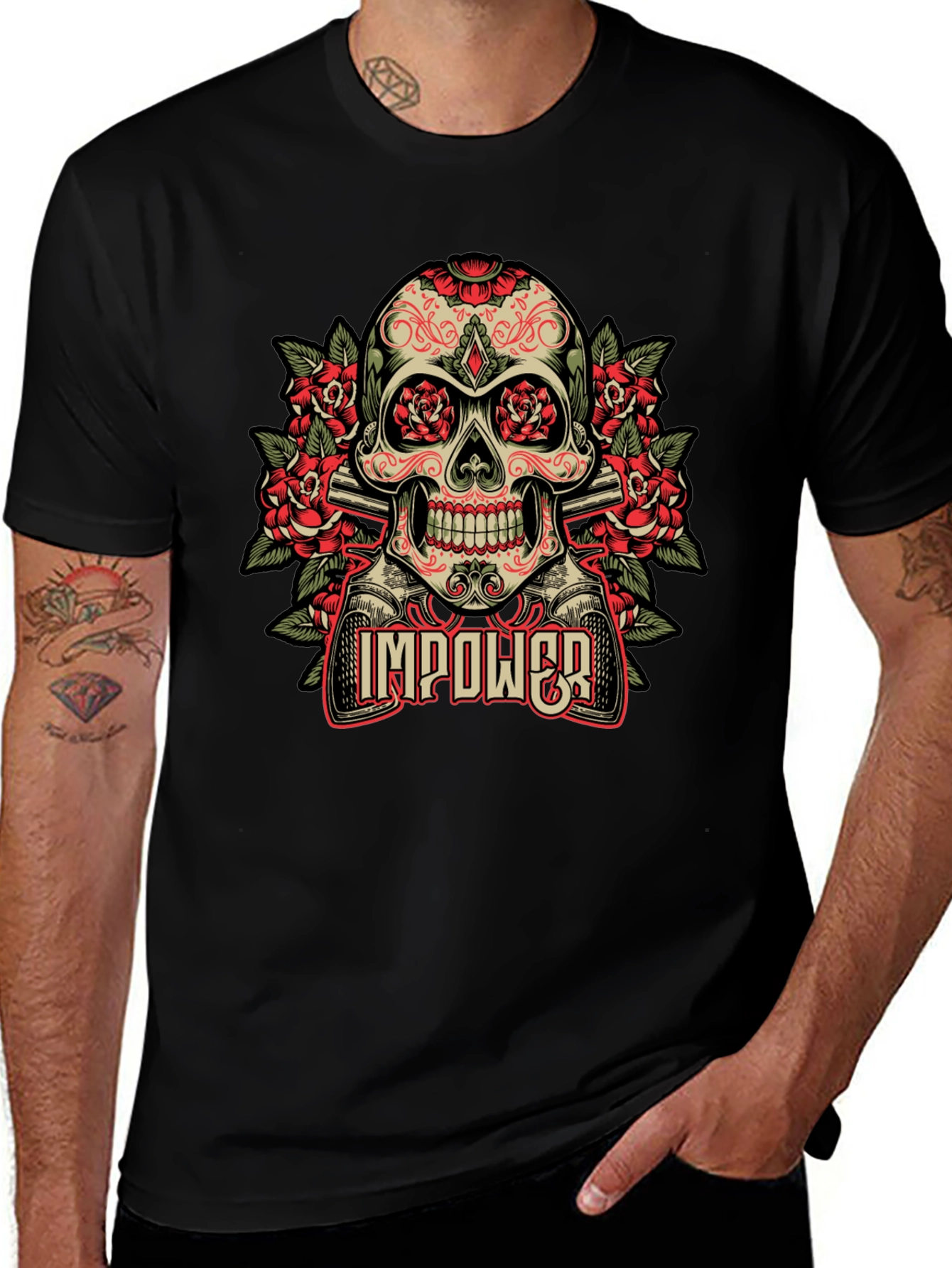Skull & Roses Graphic T-Shirt - Empower Your Style