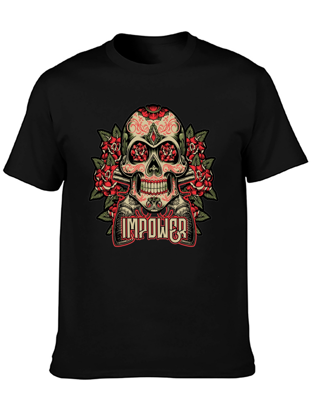 Skull & Roses Graphic T-Shirt - Empower Your Style