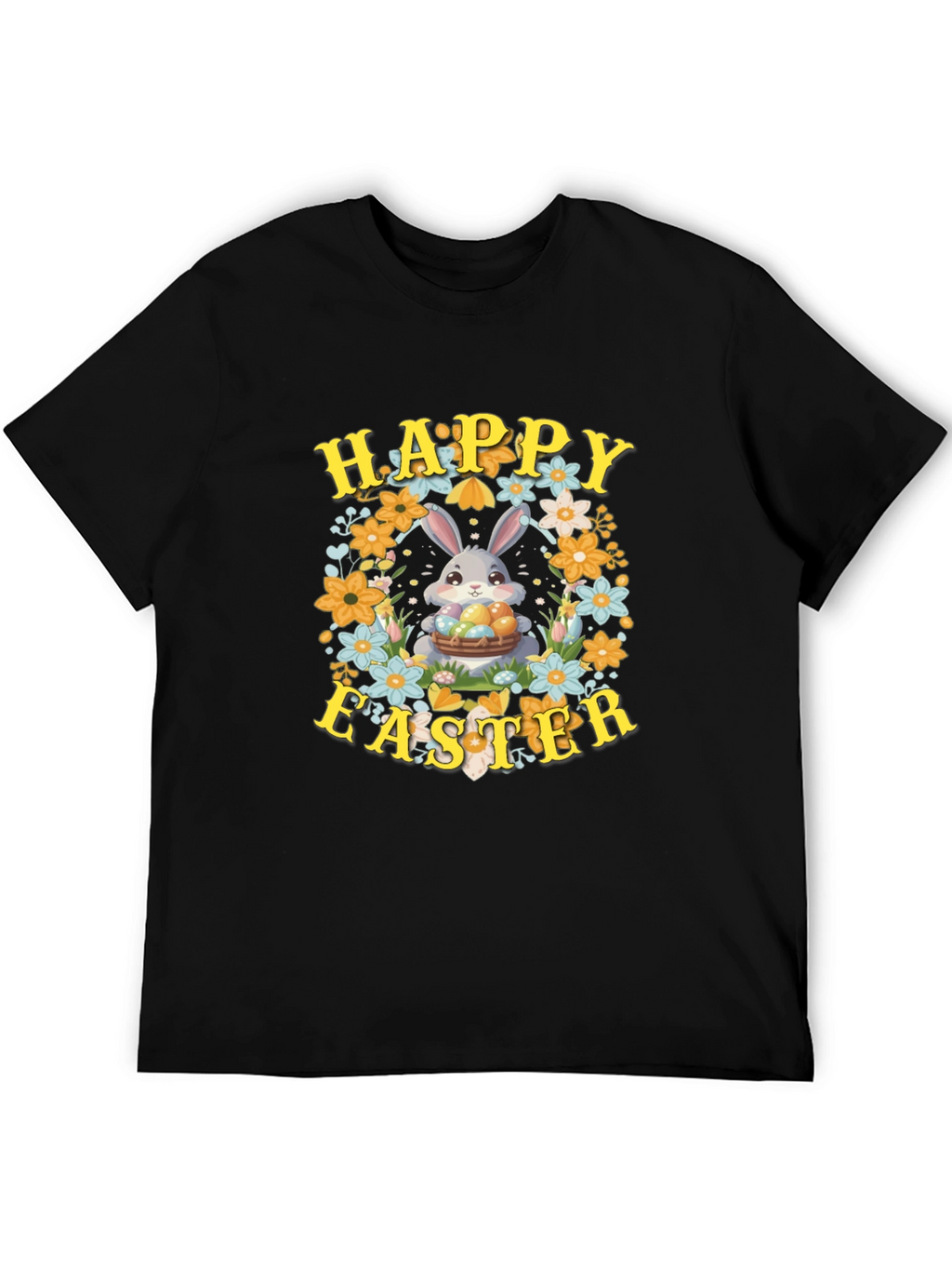 Happy Easter Bunny Floral T-Shirt