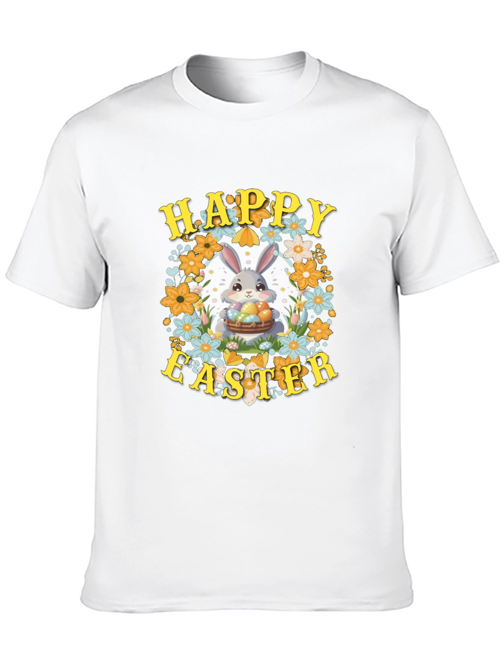 Happy Easter Bunny Floral T-Shirt