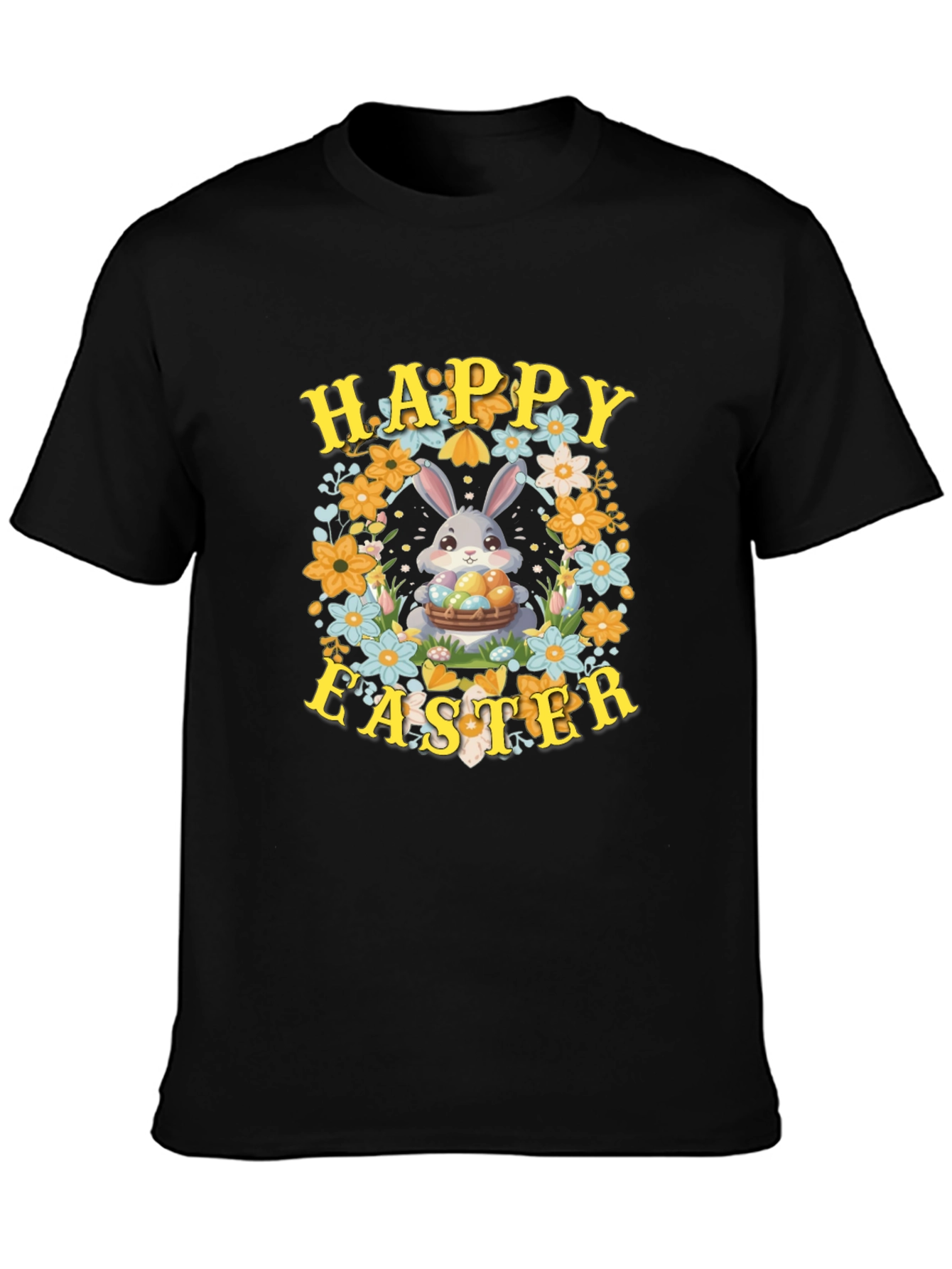Happy Easter Bunny Floral T-Shirt