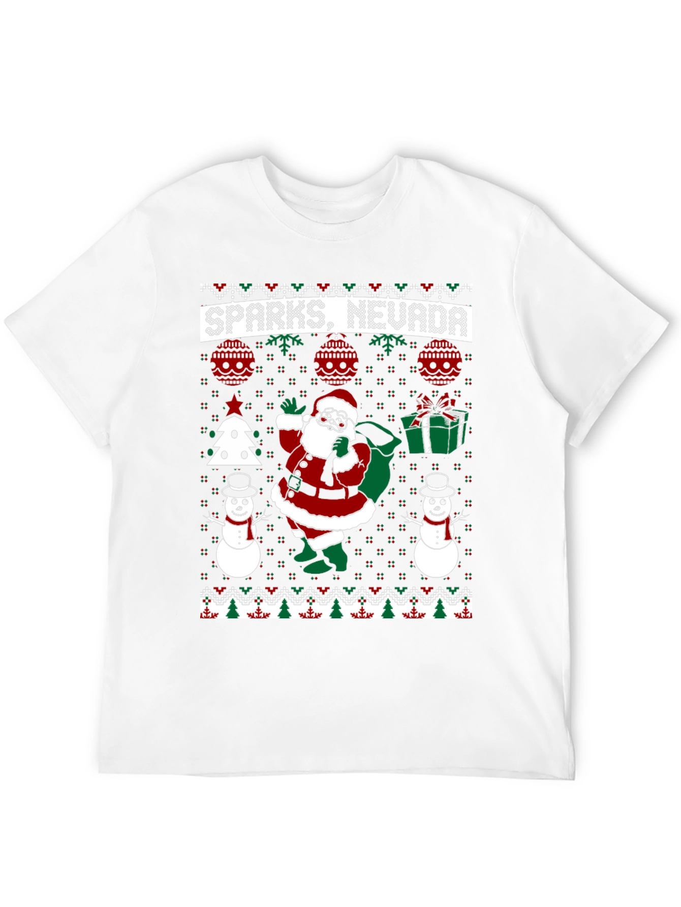 Sparks Nevada Ugly Christmas Sweater Santa T-Shirt