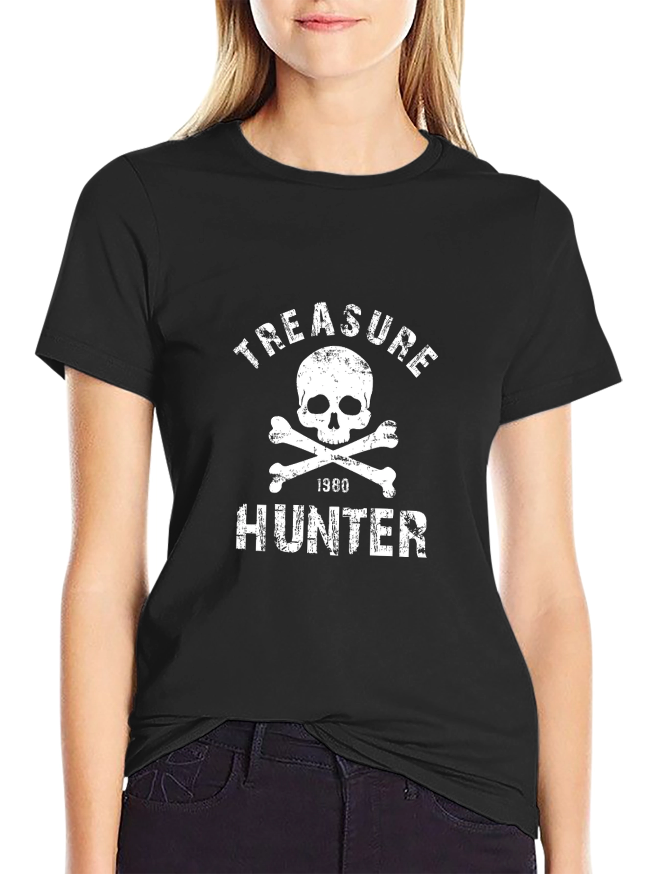 Treasure Hunter Skull Graphic T-Shirt