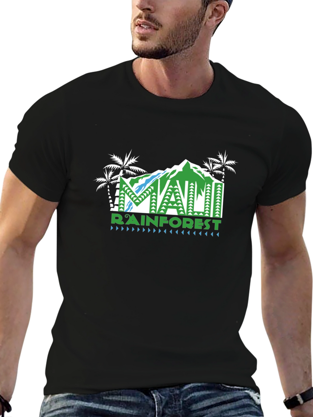 Maui Rainforest Graphic T-Shirt - Black