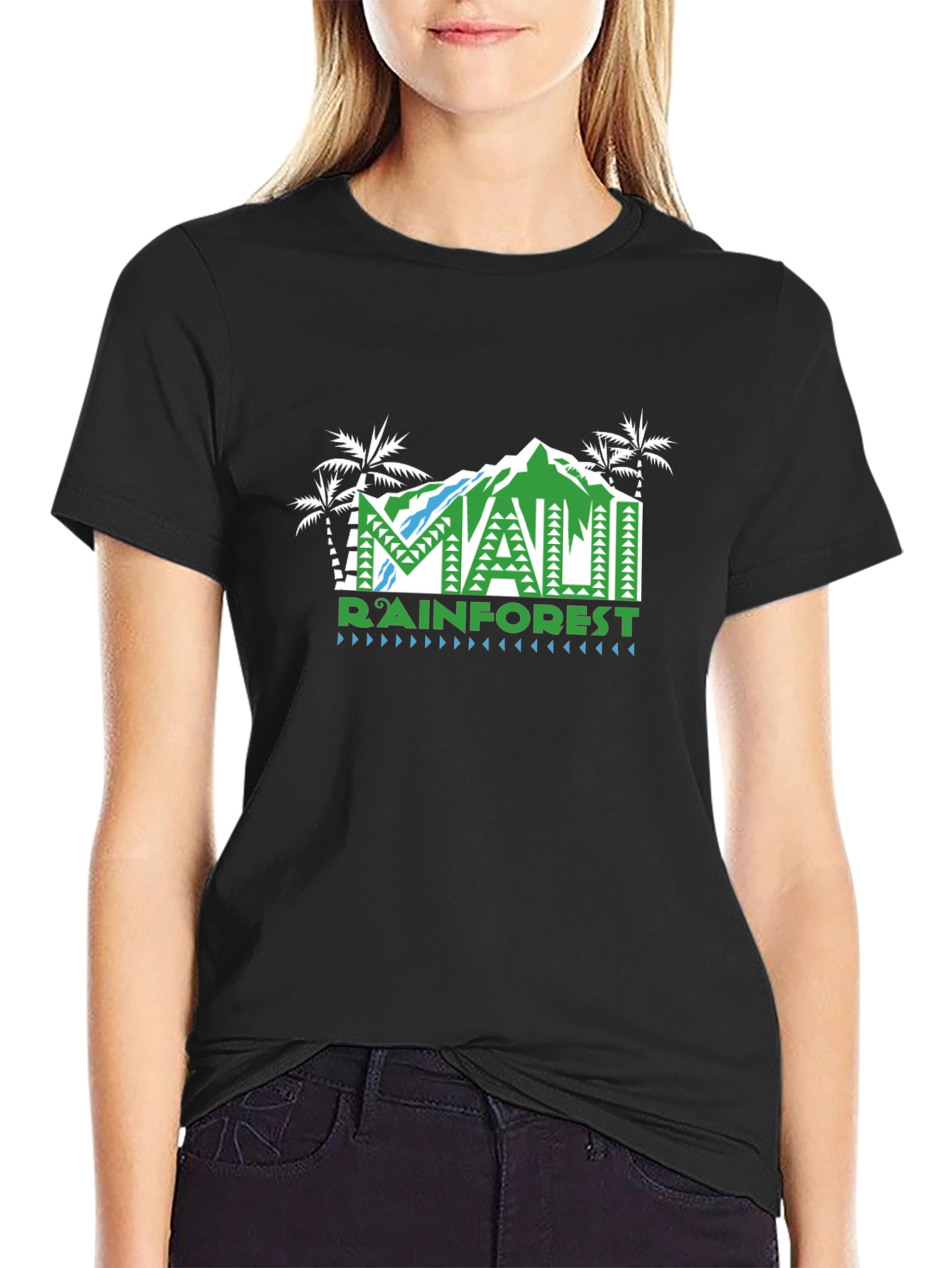 Maui Rainforest Graphic T-Shirt - Black