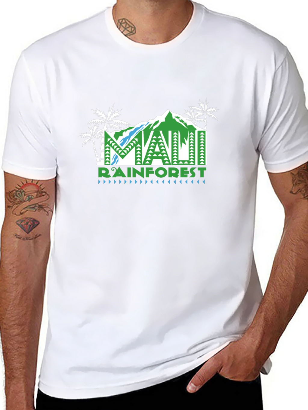 Maui Rainforest Graphic T-Shirt - Black