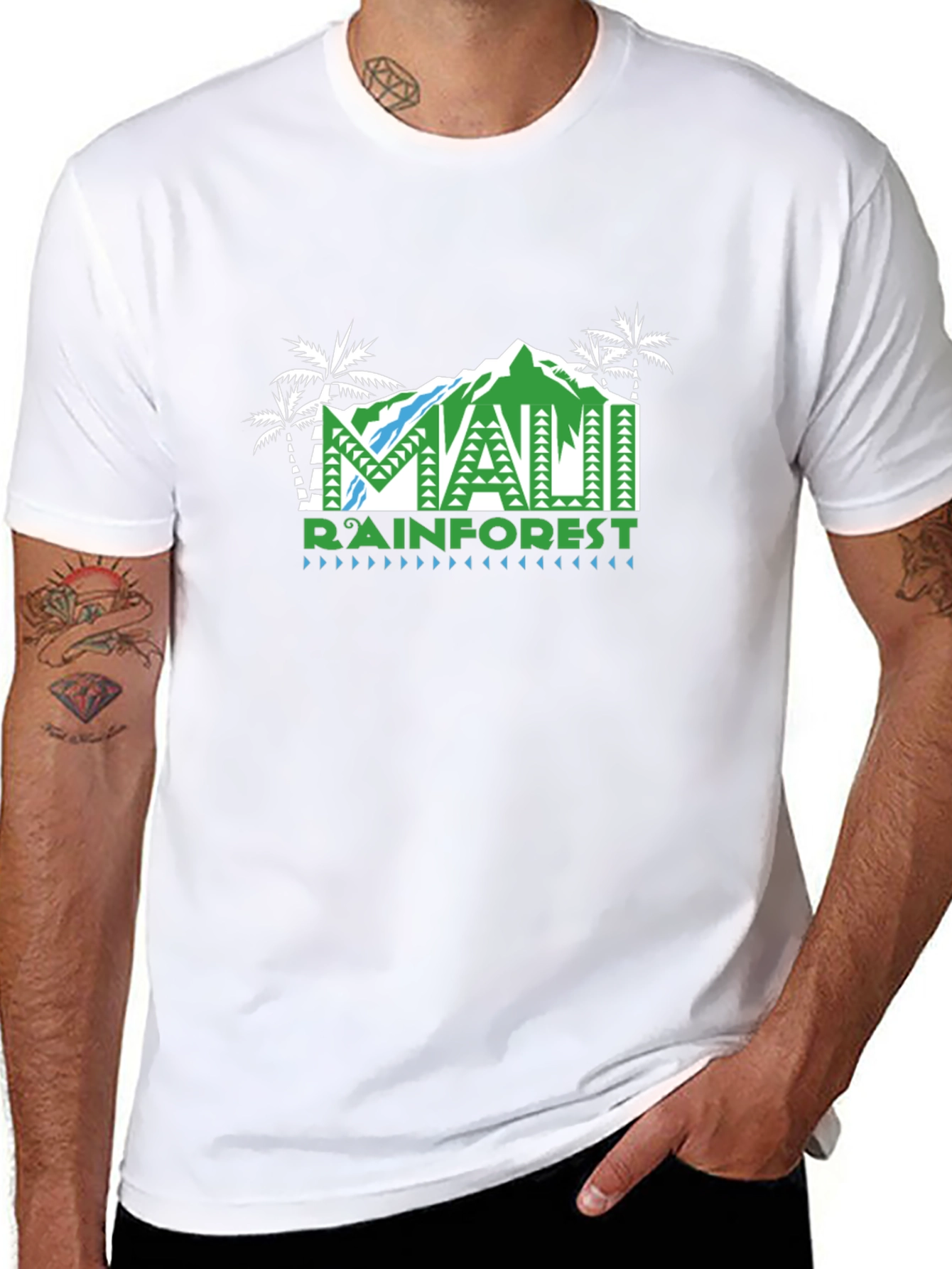 Maui Rainforest Graphic T-Shirt - Black