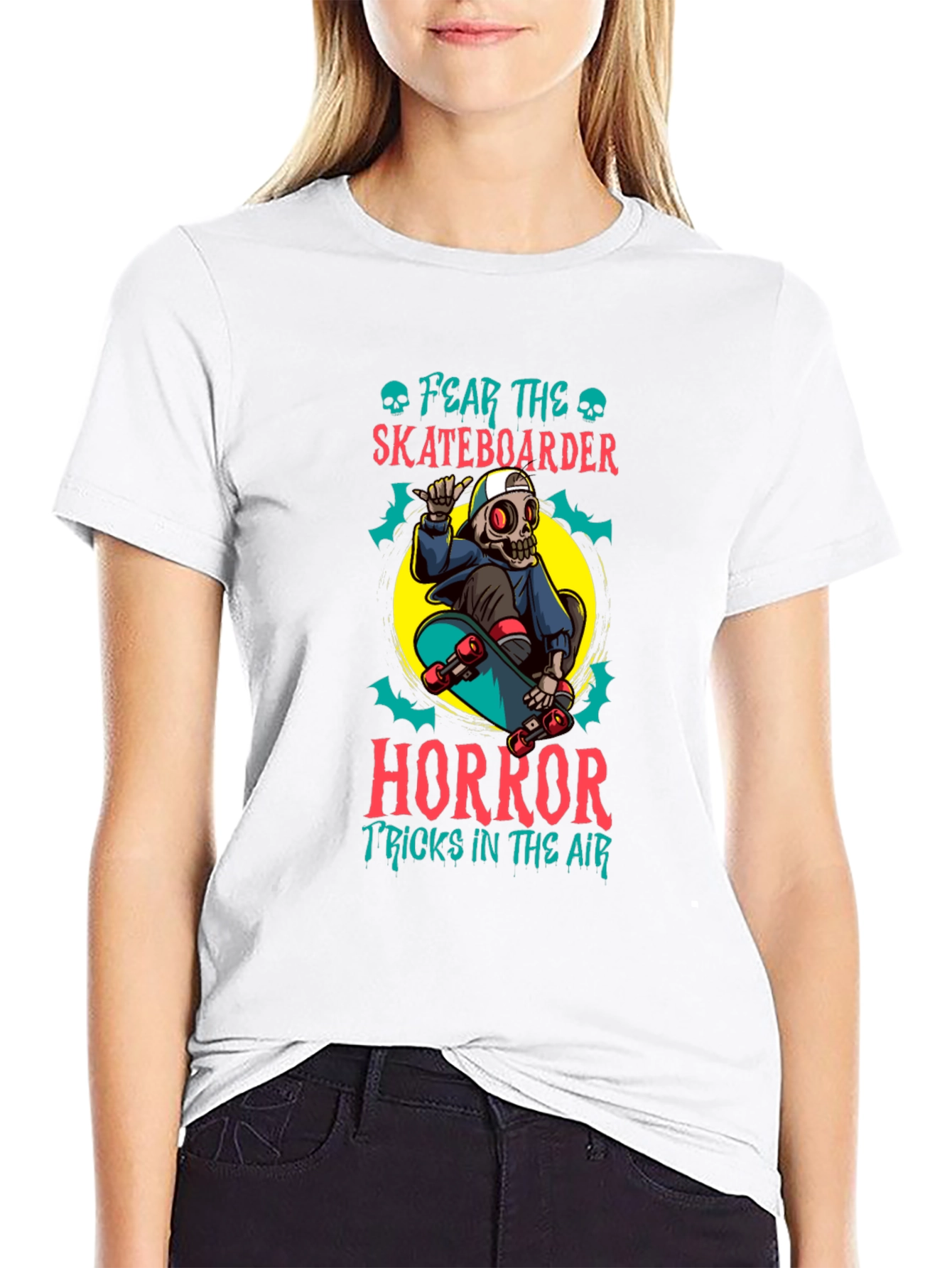 Fear the Skateboarder Horror Graphic T-Shirt