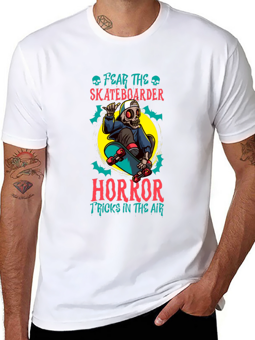 Fear the Skateboarder Horror Graphic T-Shirt