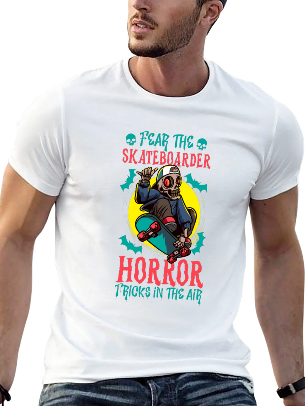 Fear the Skateboarder Horror Graphic T-Shirt