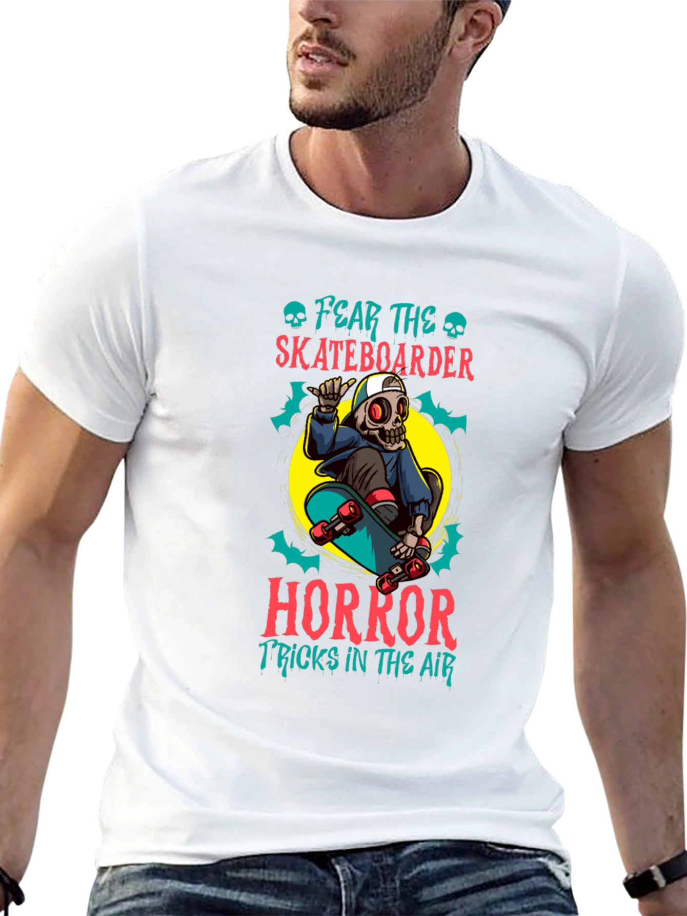 Fear the Skateboarder Horror Graphic T-Shirt