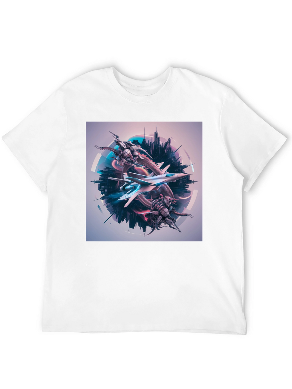 Sci-Fi Jet Fighter Graphic T-Shirt