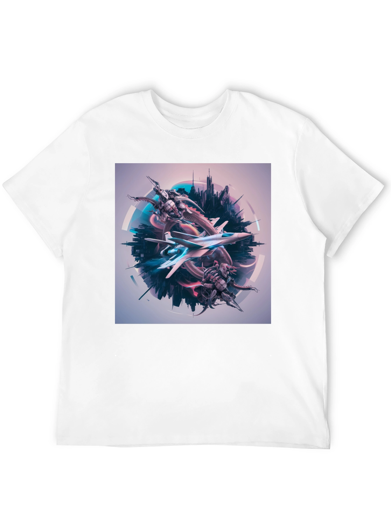 Sci-Fi Jet Fighter Graphic T-Shirt