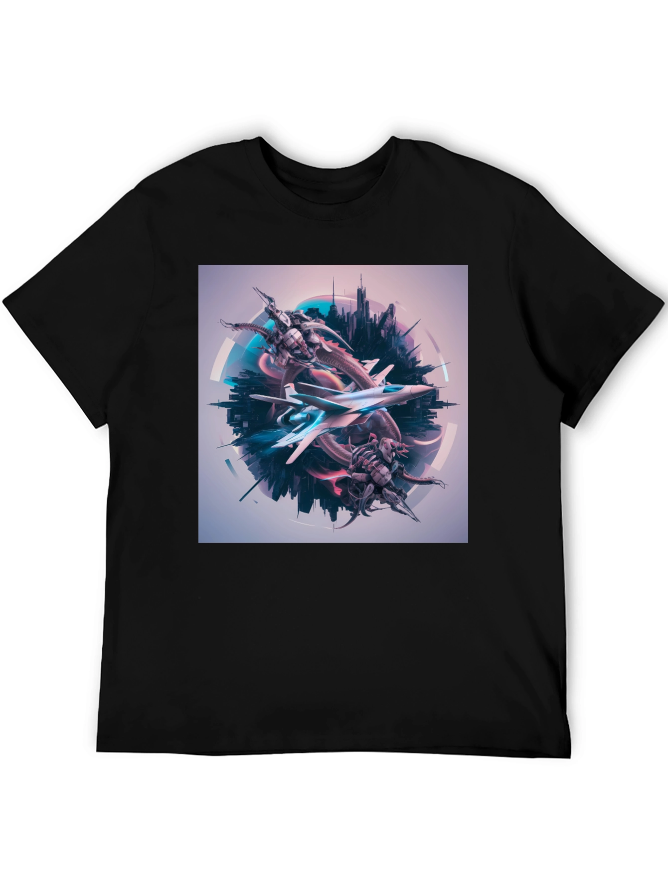 Sci-Fi Jet Fighter Graphic T-Shirt