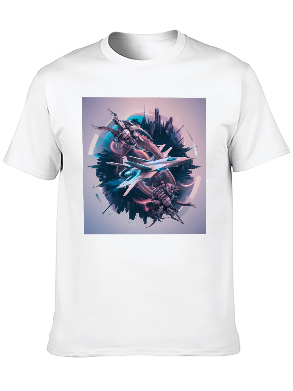 Sci-Fi Jet Fighter Graphic T-Shirt