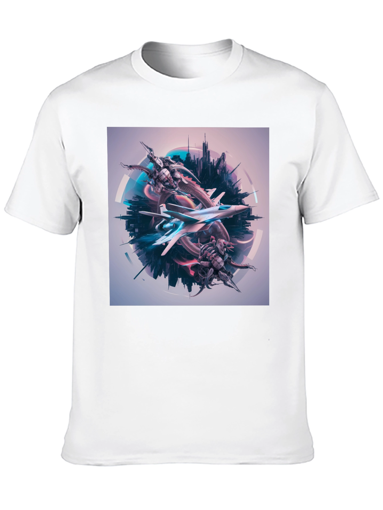 Sci-Fi Jet Fighter Graphic T-Shirt