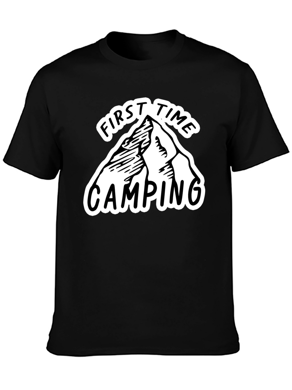 First Time Camping Graphic Tee - Black