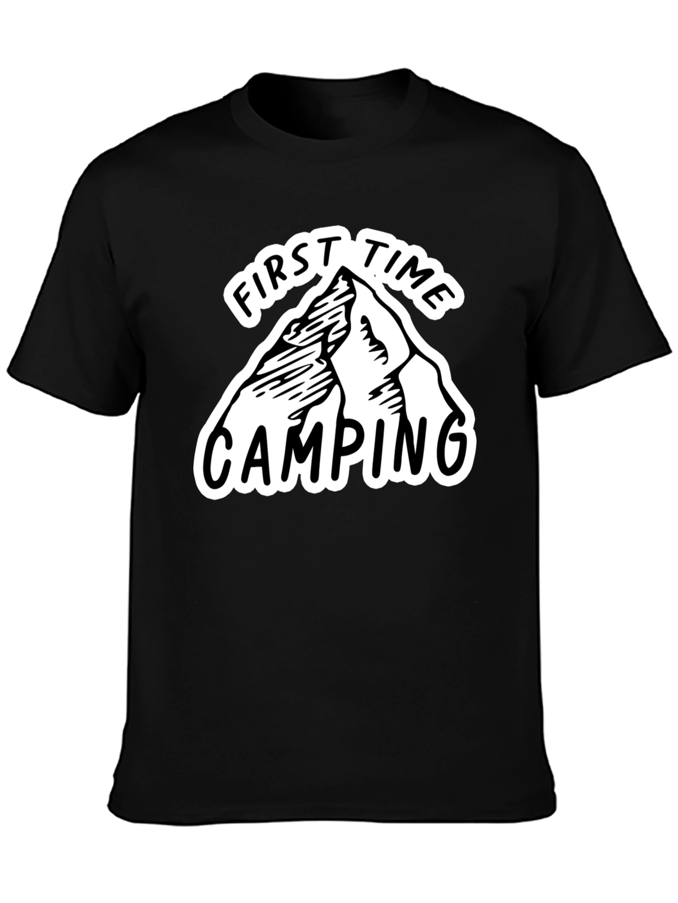 First Time Camping Graphic Tee - Black