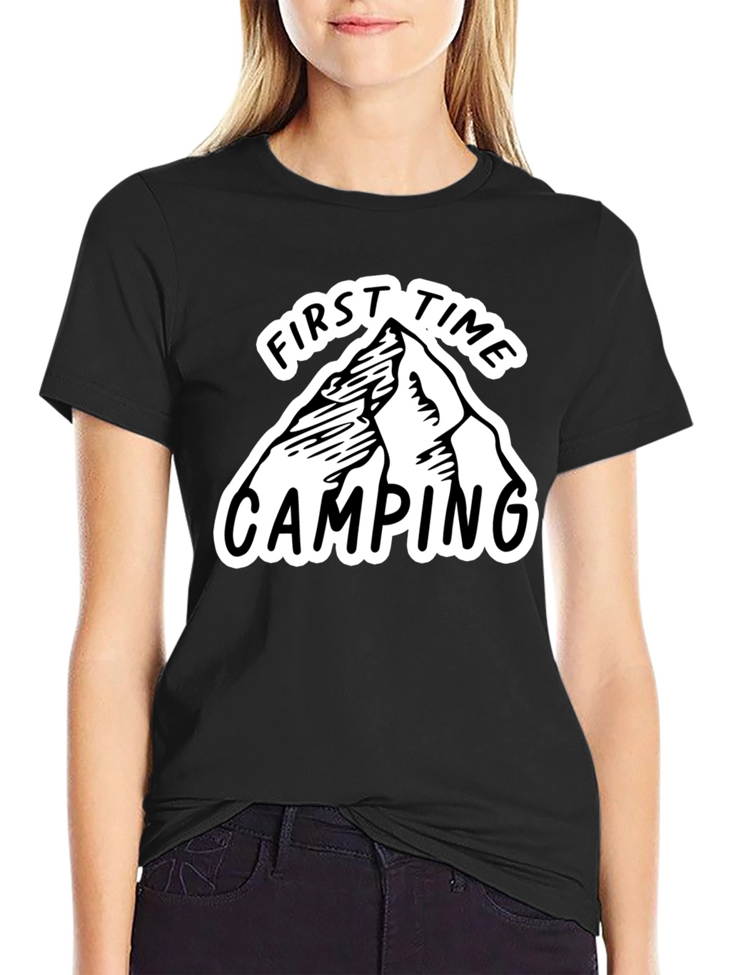 First Time Camping Graphic Tee - Black