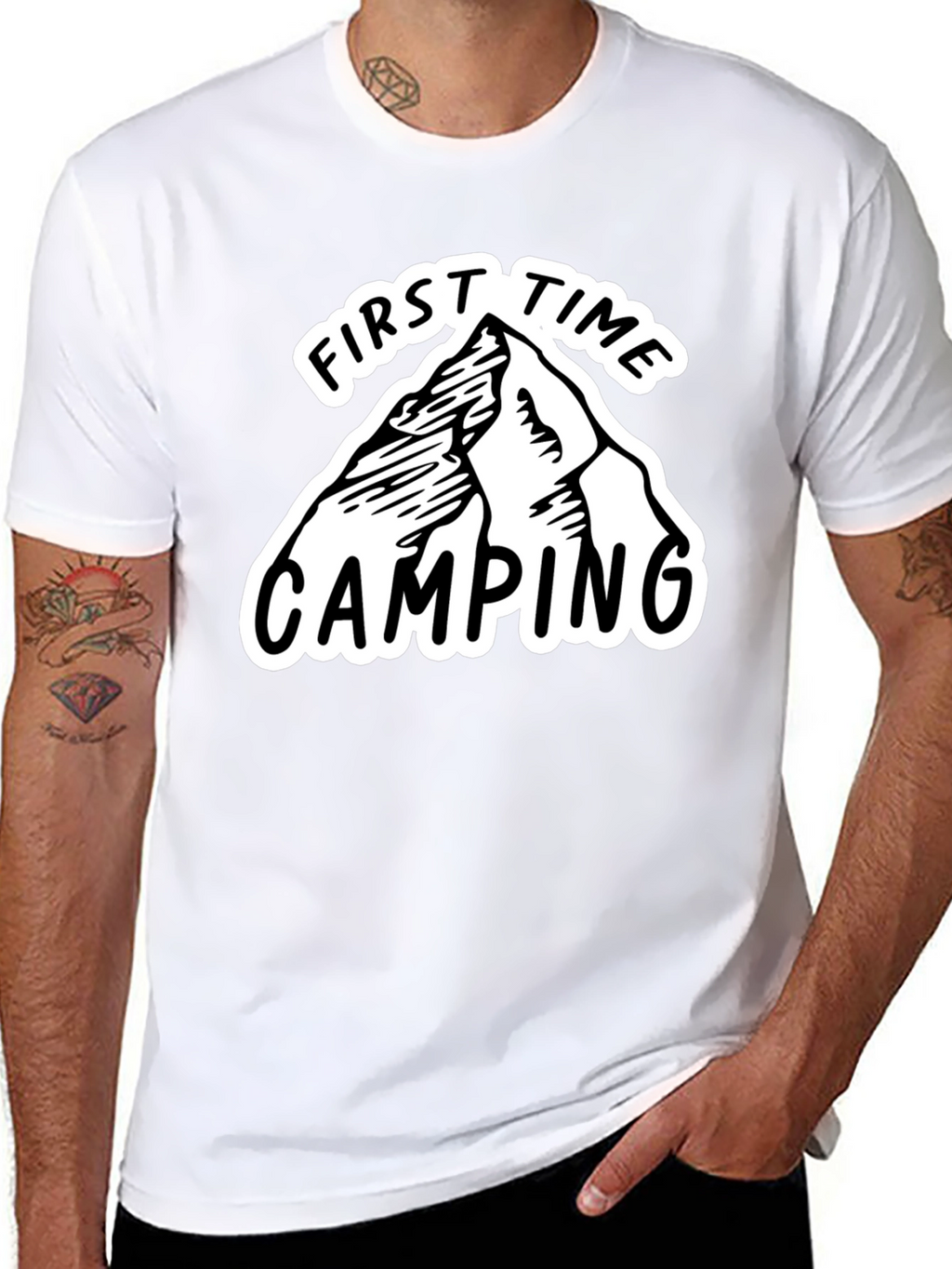First Time Camping Graphic Tee - Black