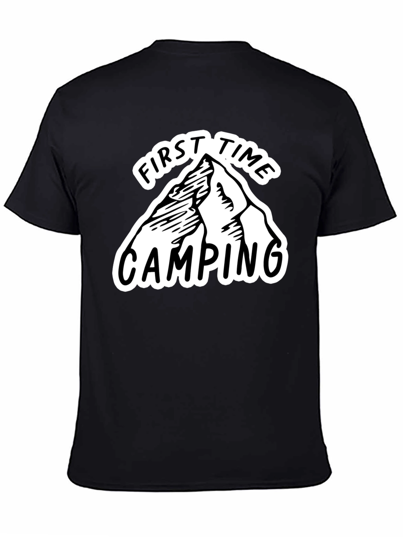 First Time Camping Graphic Tee - Black