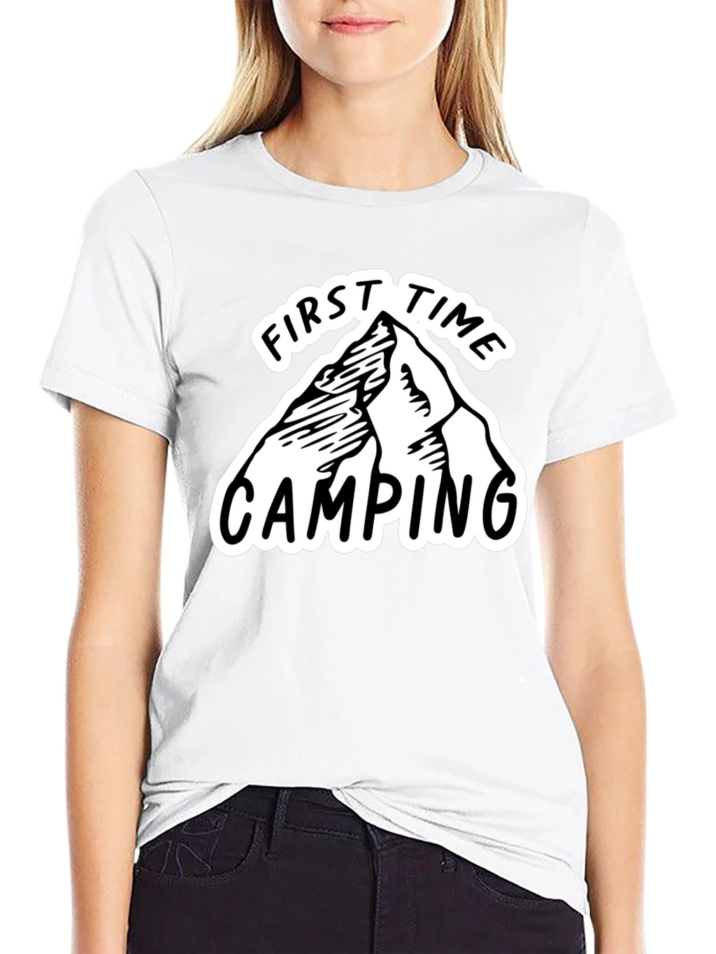 First Time Camping Graphic Tee - Black