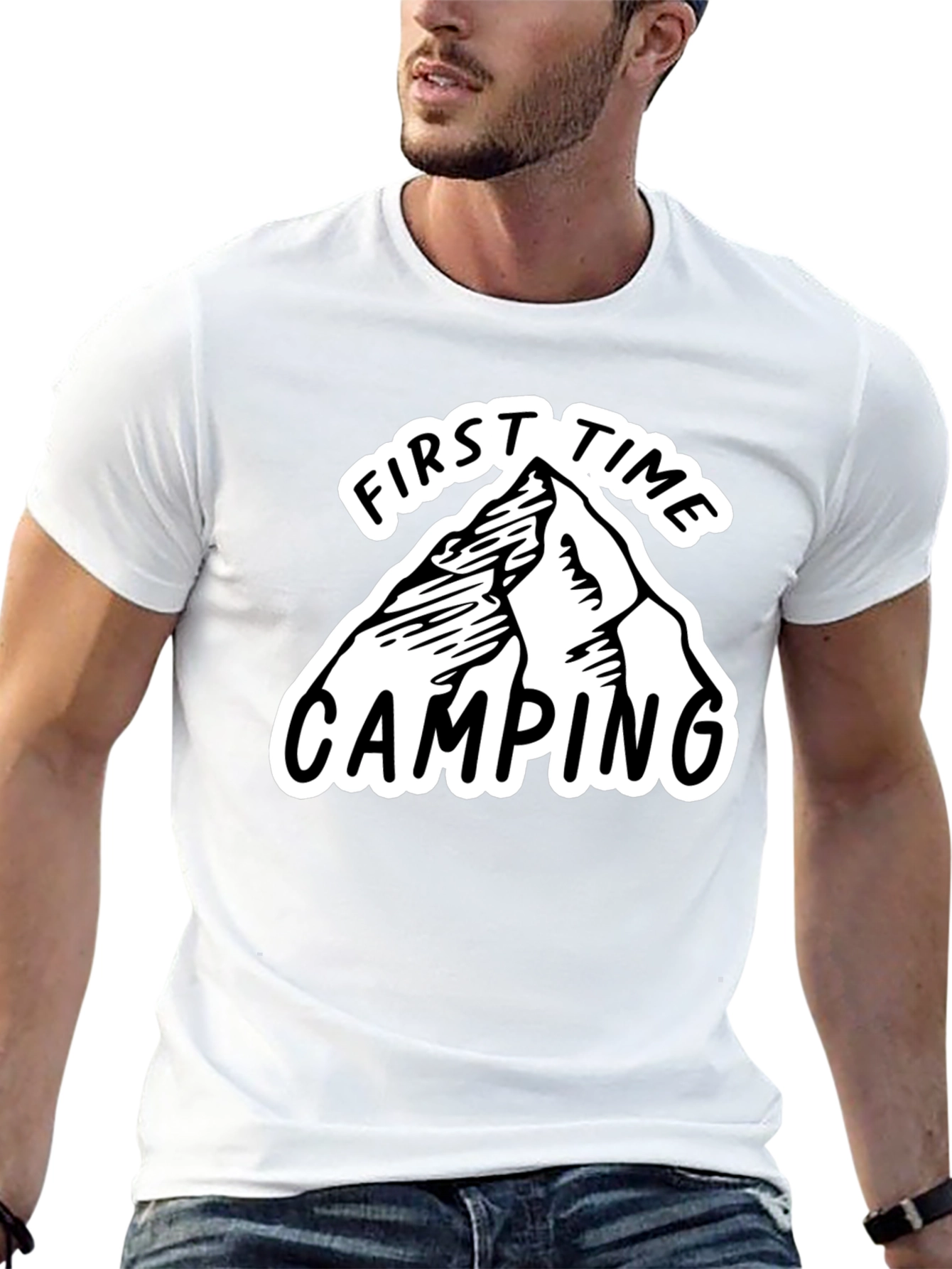 First Time Camping Graphic Tee - Black