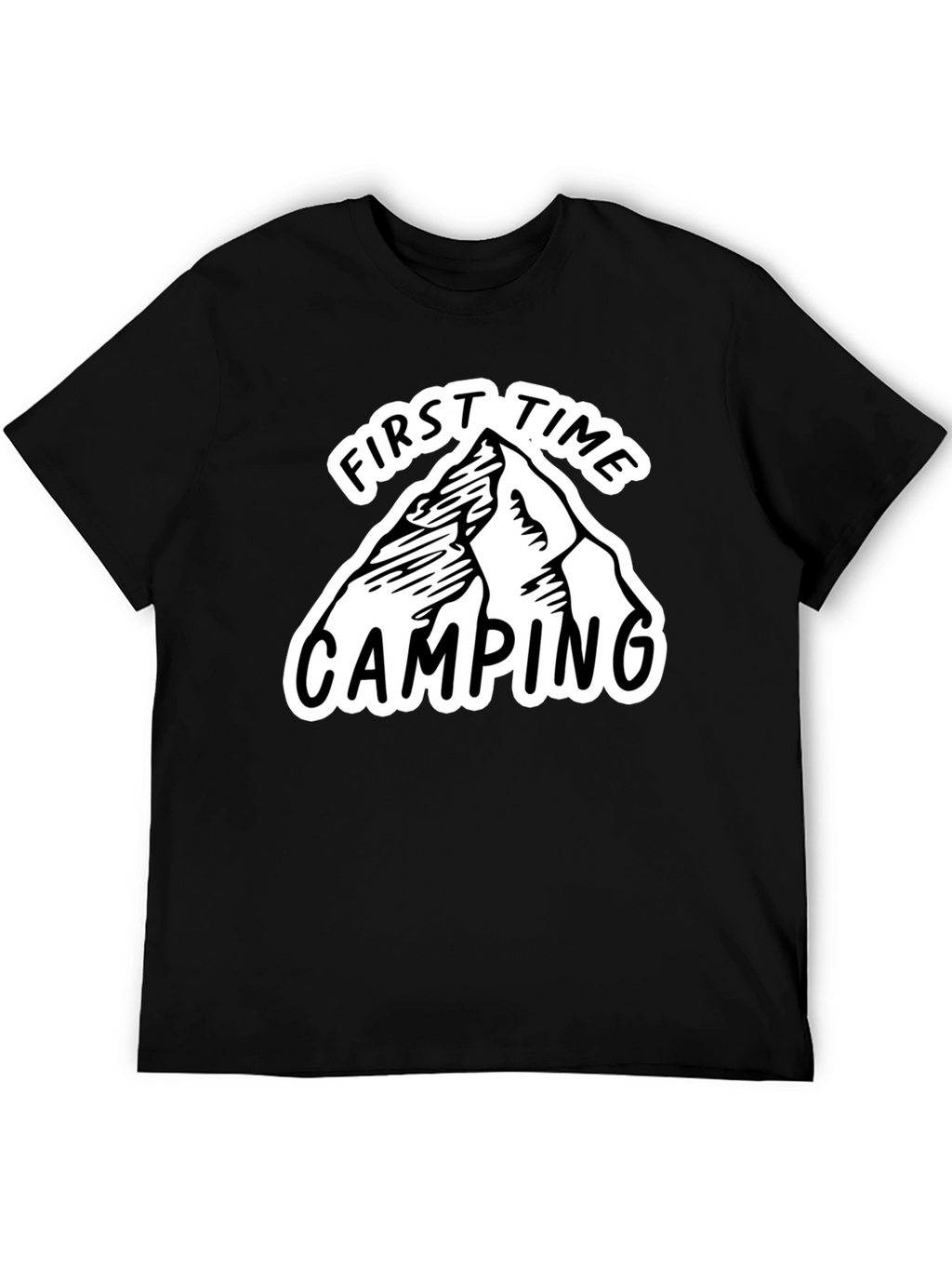 First Time Camping Graphic Tee - Black