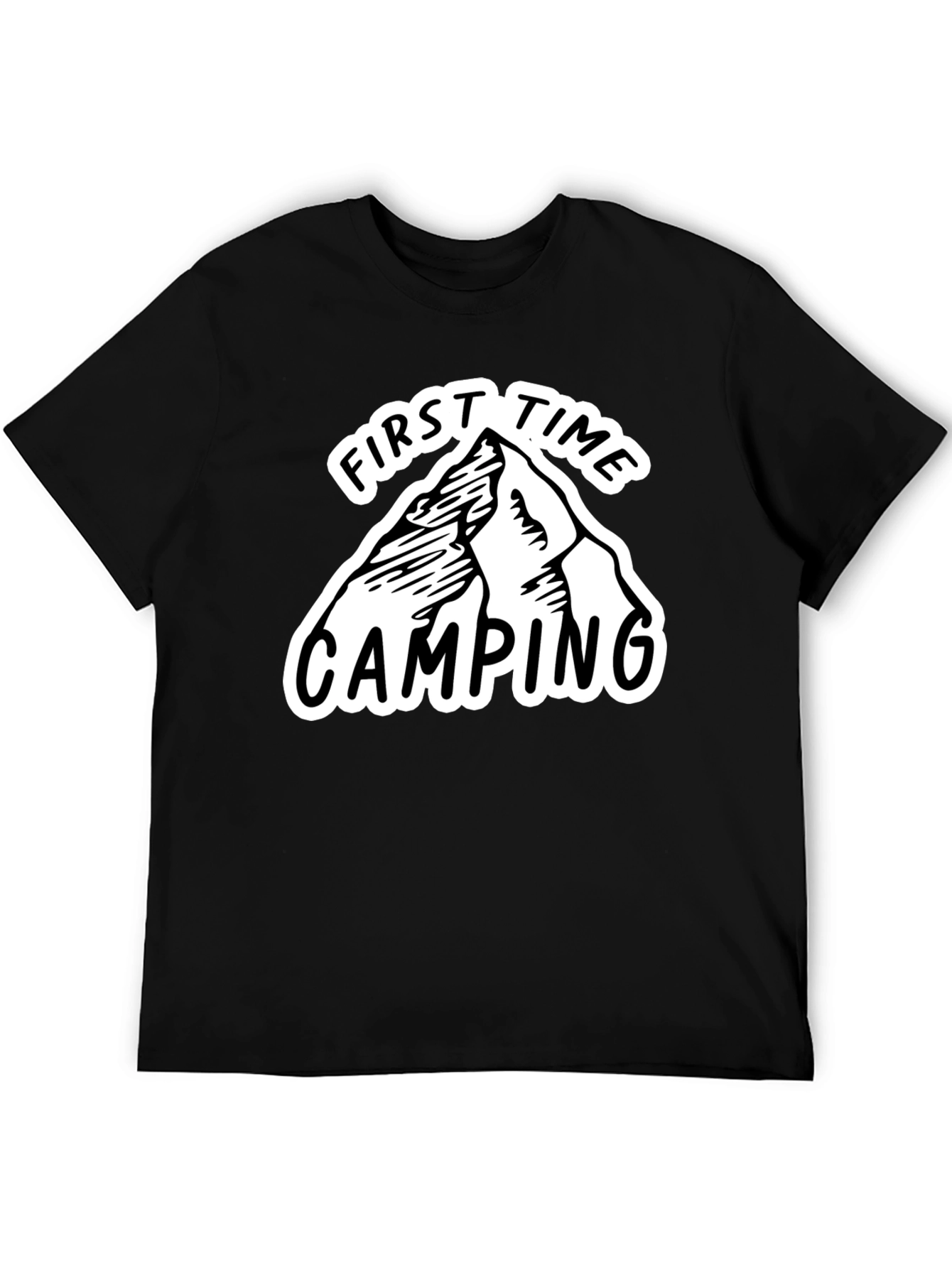 First Time Camping Graphic Tee - Black