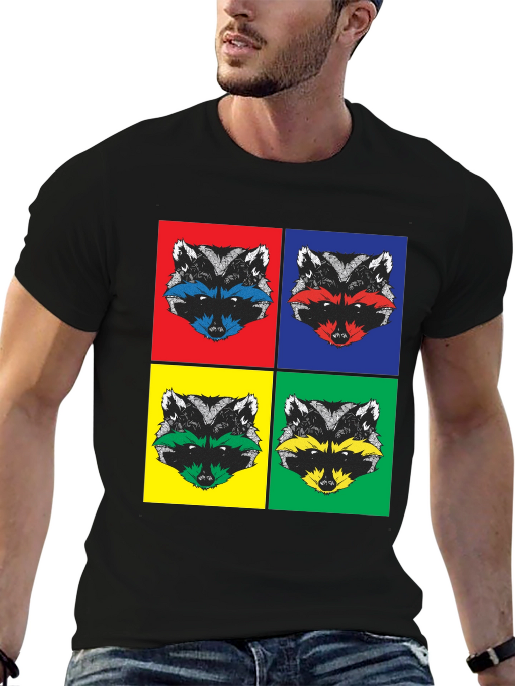 Pop Art Raccoon T-Shirt | Quirky Graphic Tee