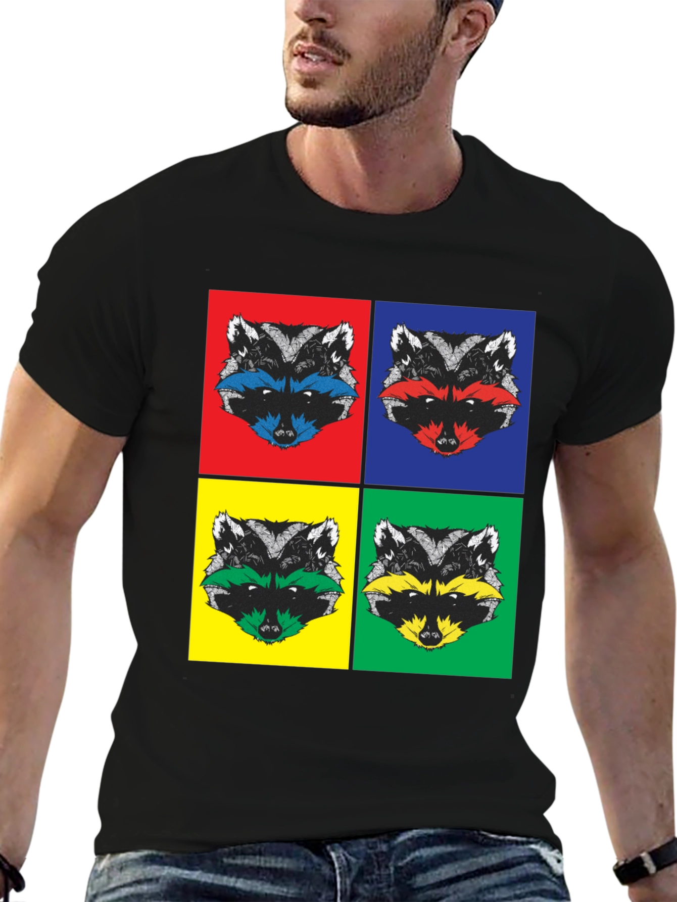Pop Art Raccoon T-Shirt | Quirky Graphic Tee
