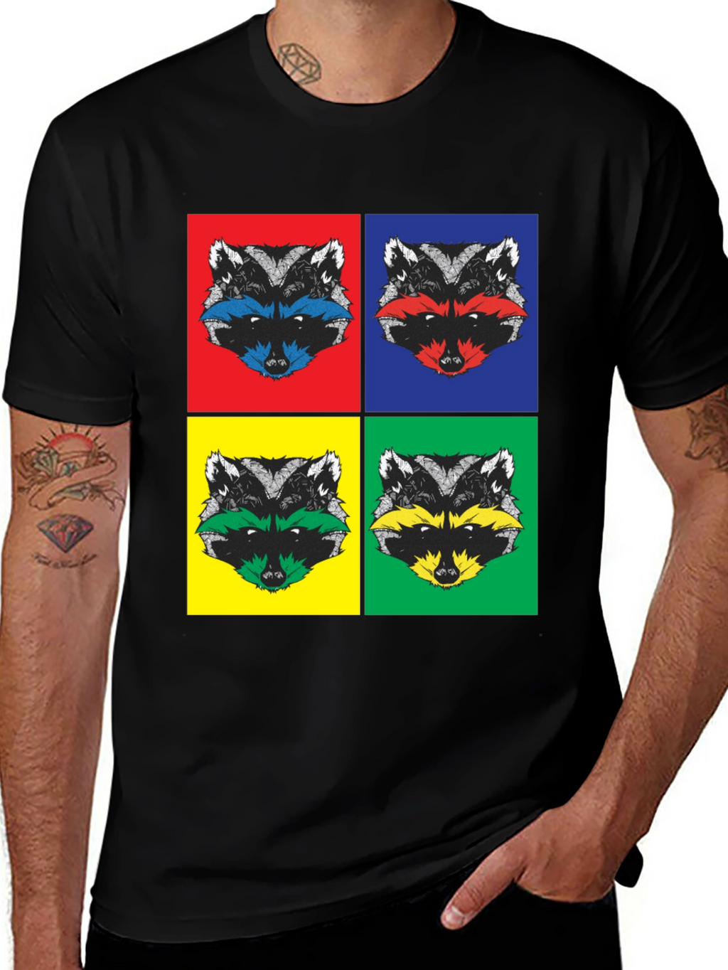 Pop Art Raccoon T-Shirt | Quirky Graphic Tee
