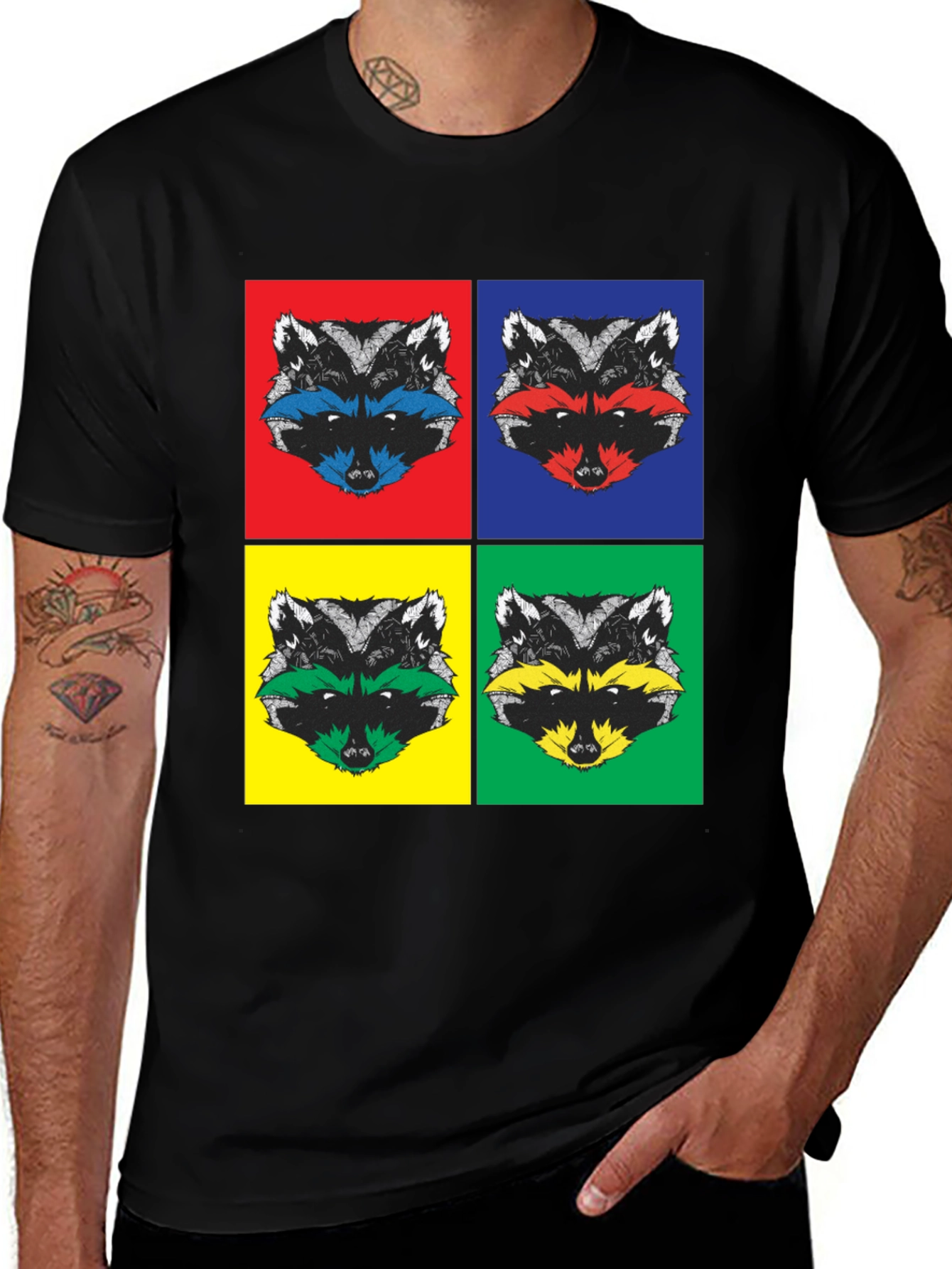 Pop Art Raccoon T-Shirt | Quirky Graphic Tee