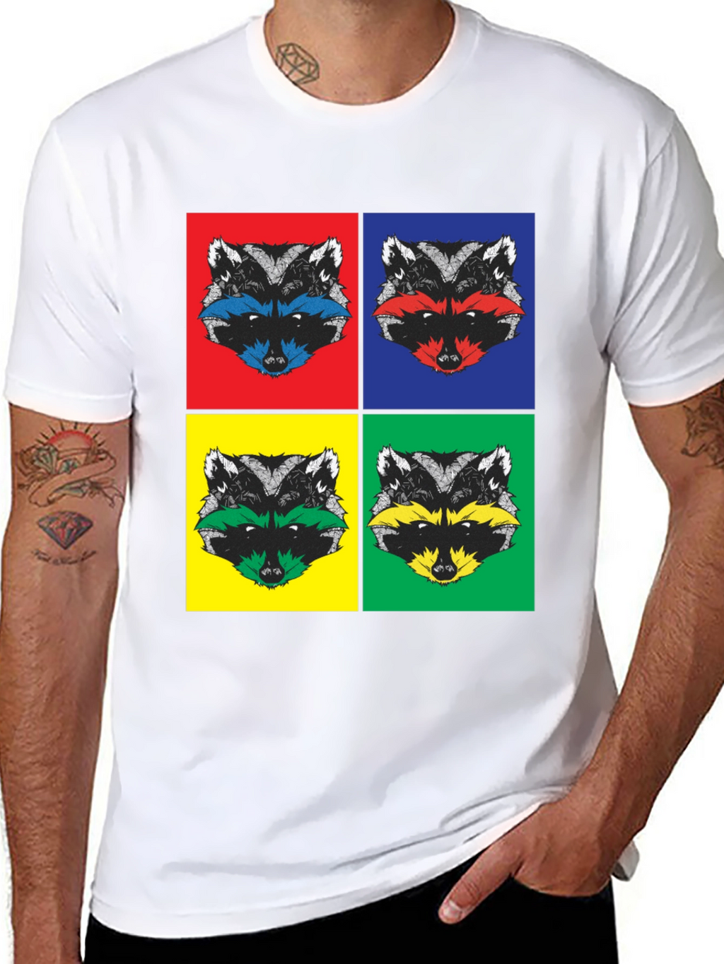 Pop Art Raccoon T-Shirt | Quirky Graphic Tee
