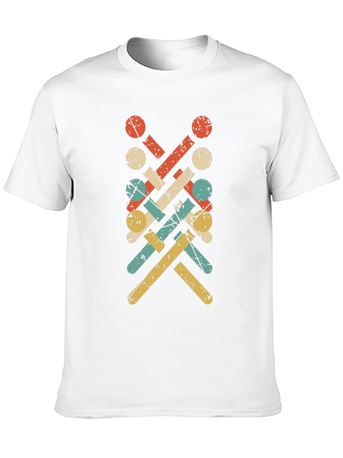 Retro Knitting Needle Pattern Tee - Black