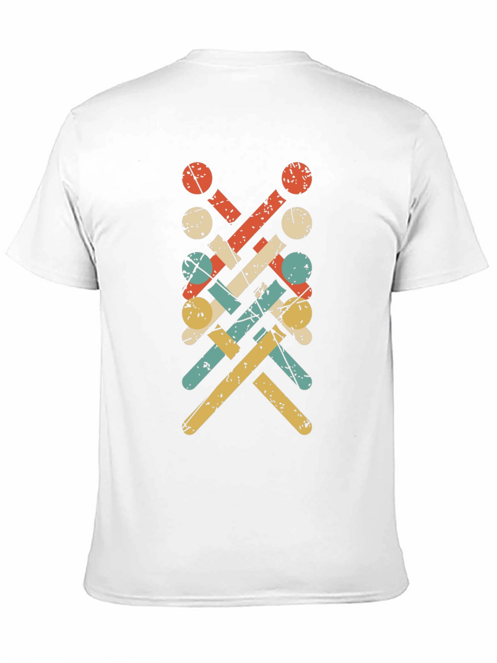 Retro Knitting Needle Pattern Tee - Black