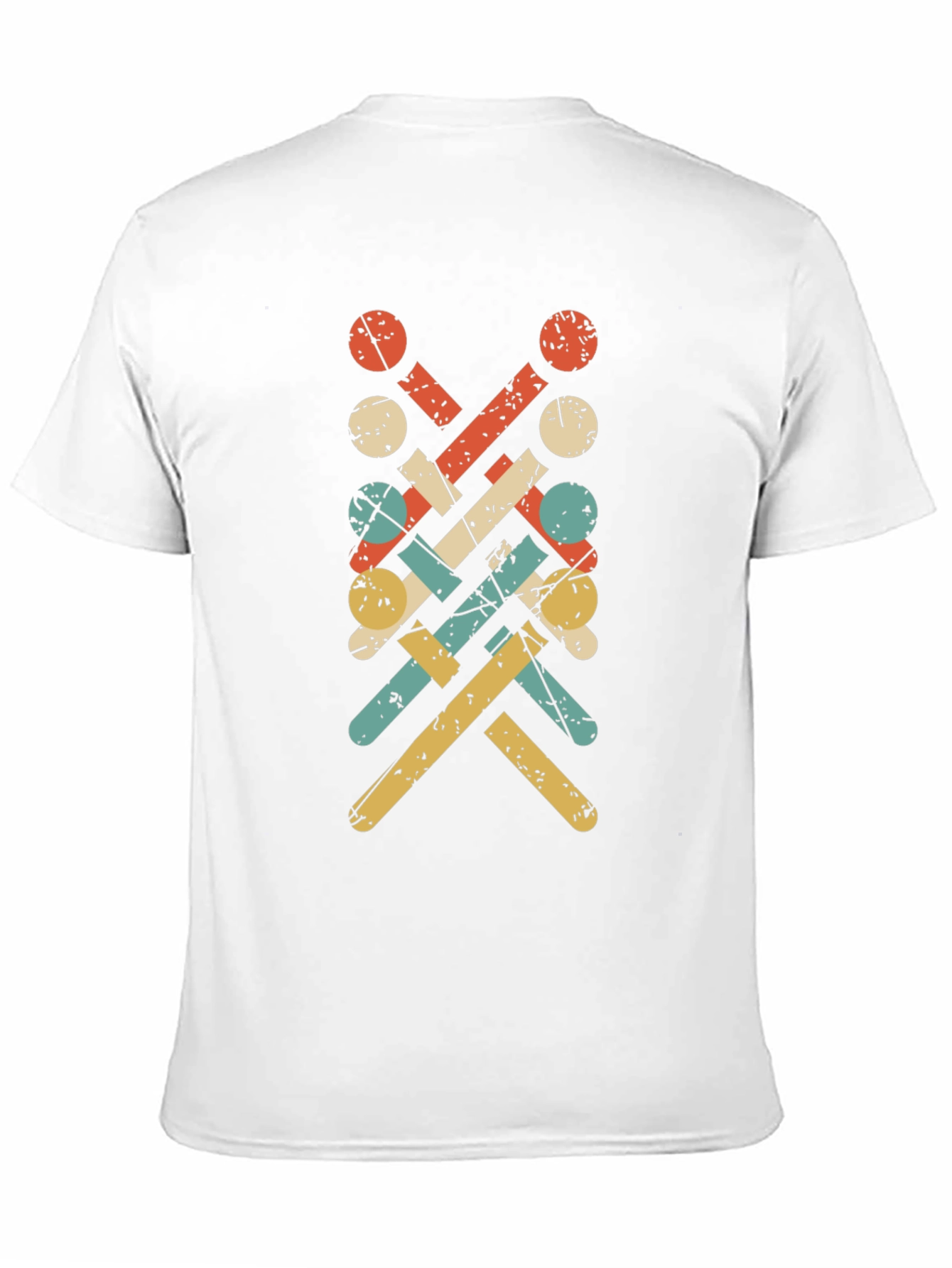 Retro Knitting Needle Pattern Tee - Black