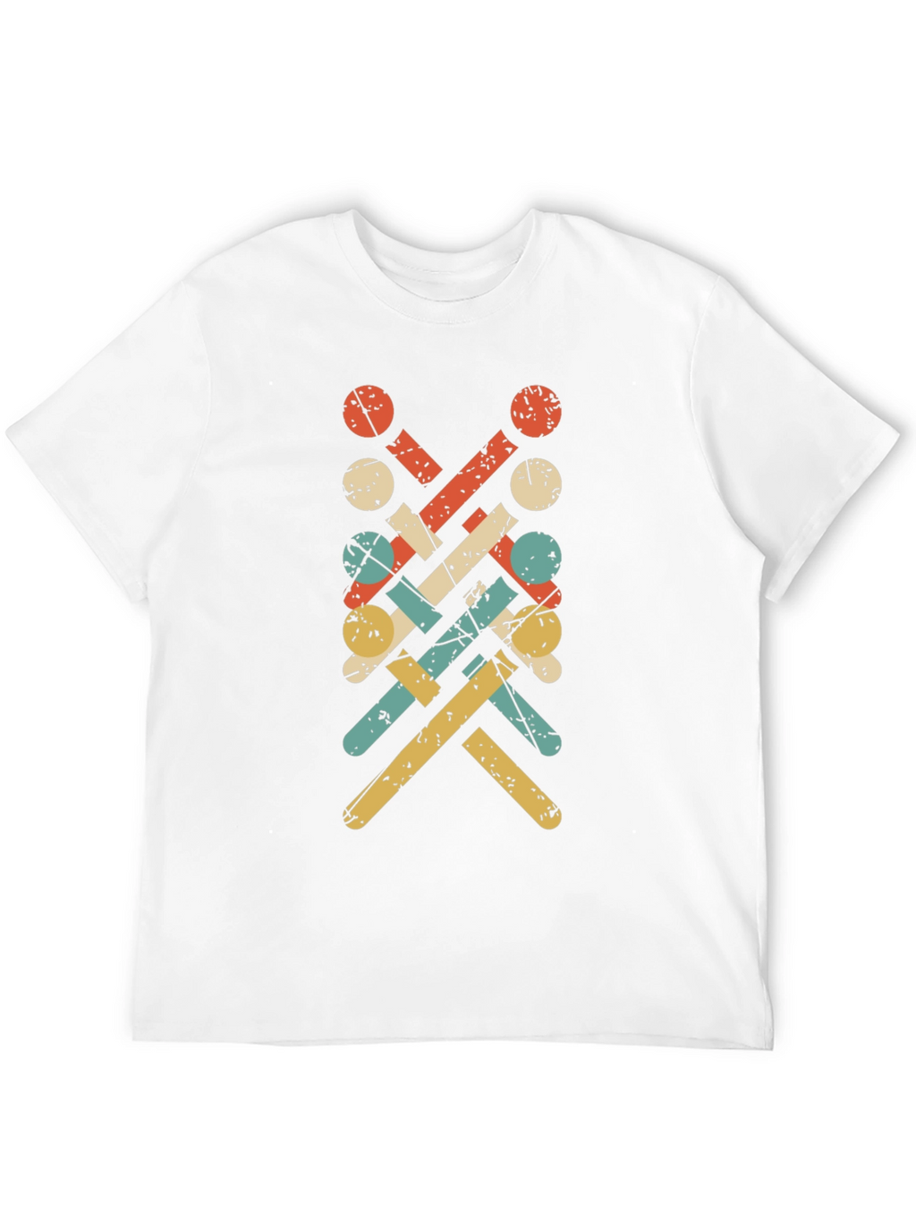 Retro Knitting Needle Pattern Tee - Black
